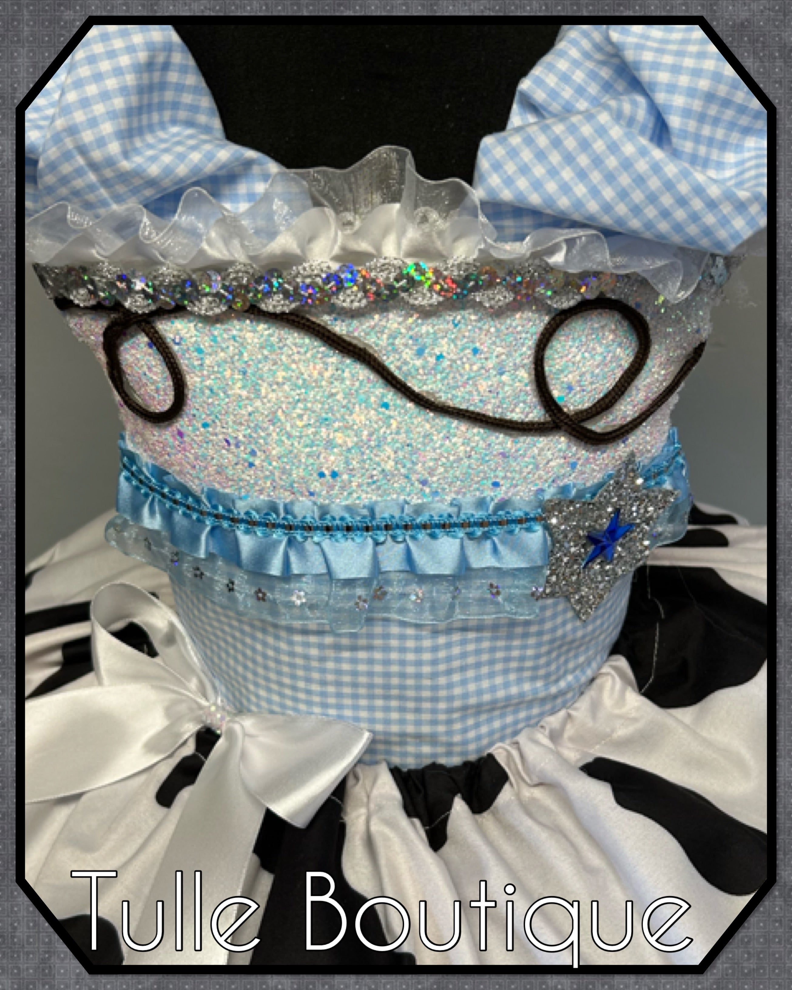 Girls toddlers baby blue and white cowgirl tutu dress, ballgown, fancy dress costume