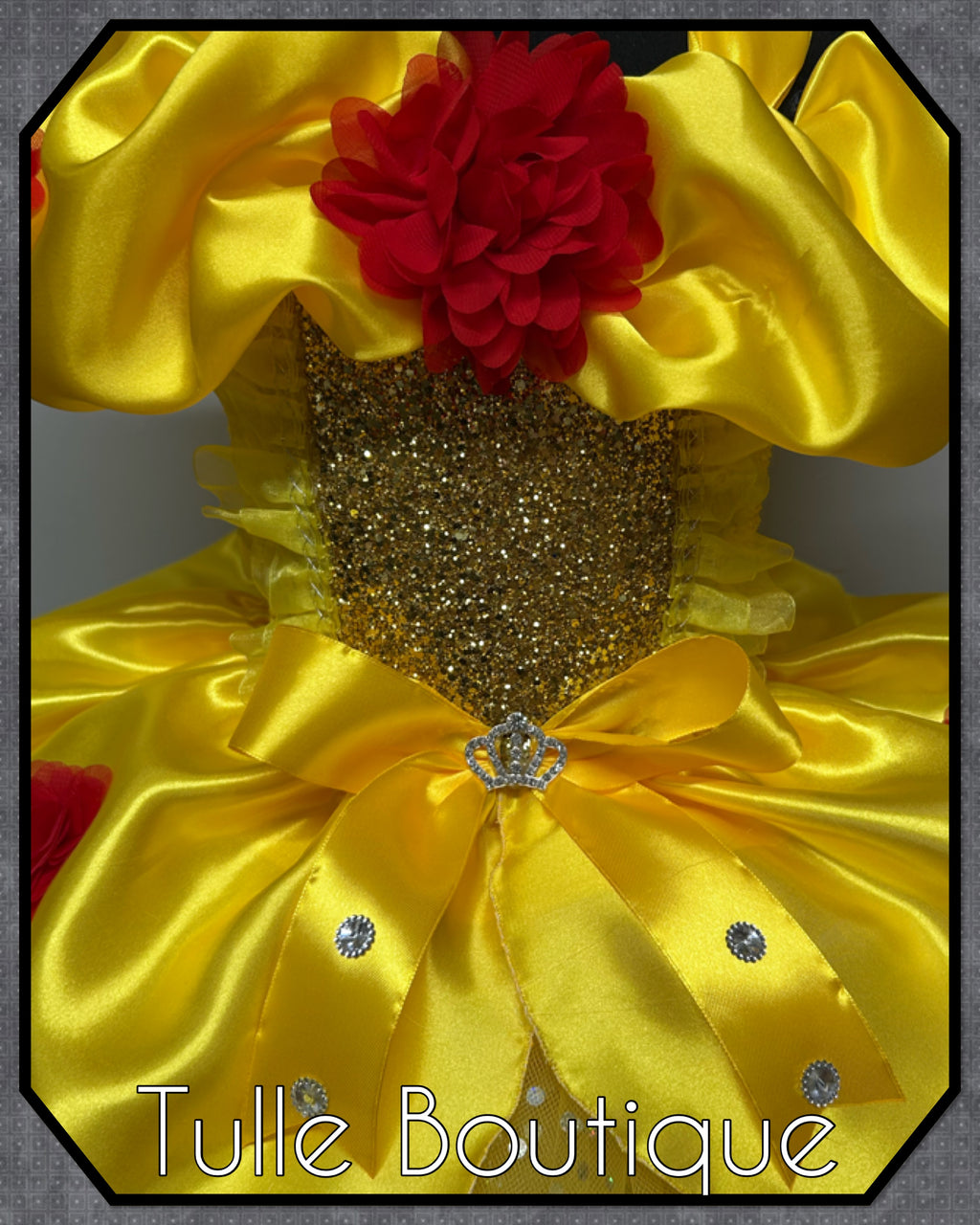 Girls toddlers Princess Belle tutu dress, beauty and the beast ballgown, fancy dress costume