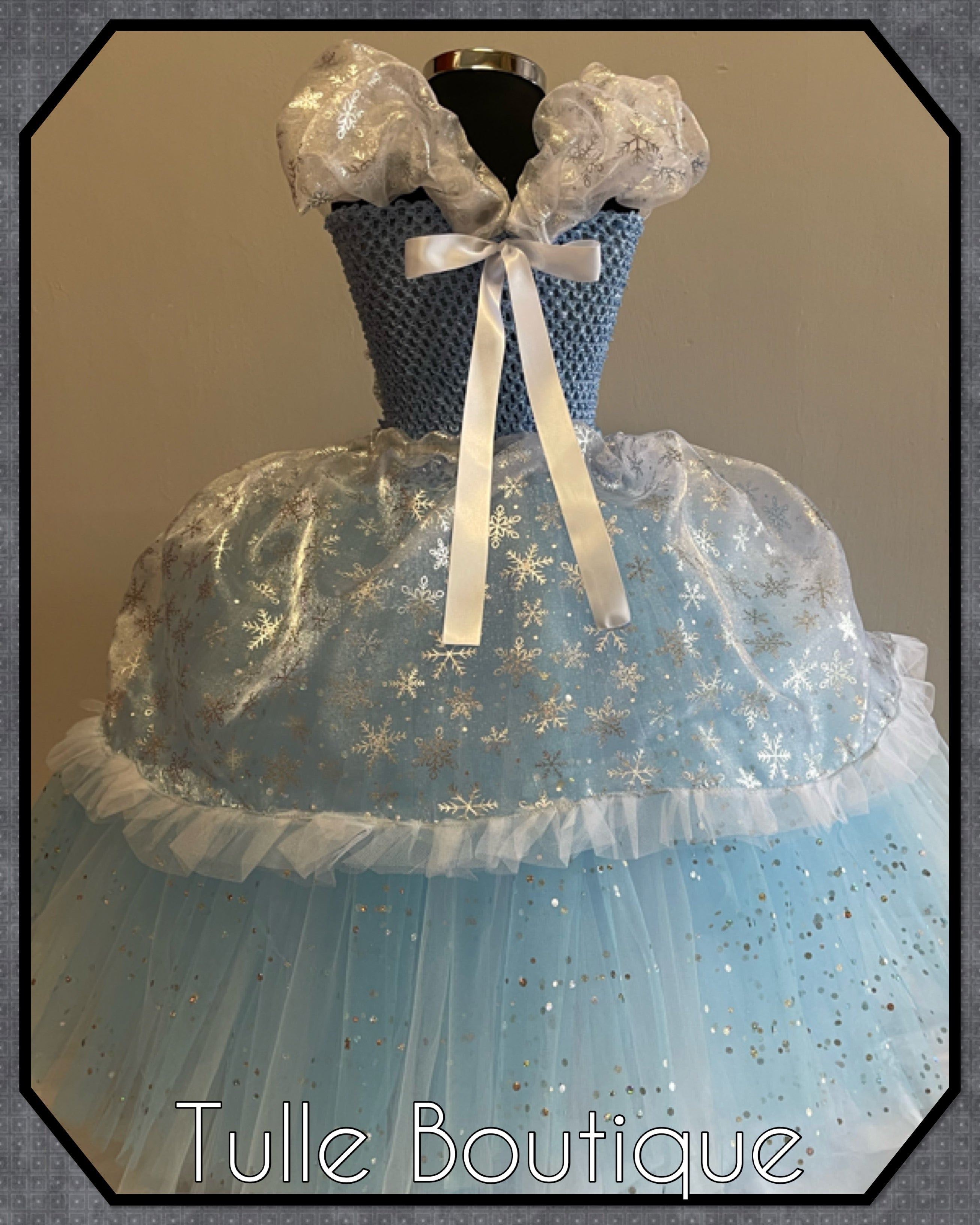 Girls toddlers Snowflake Princess ballgown, fancy dress costume full length