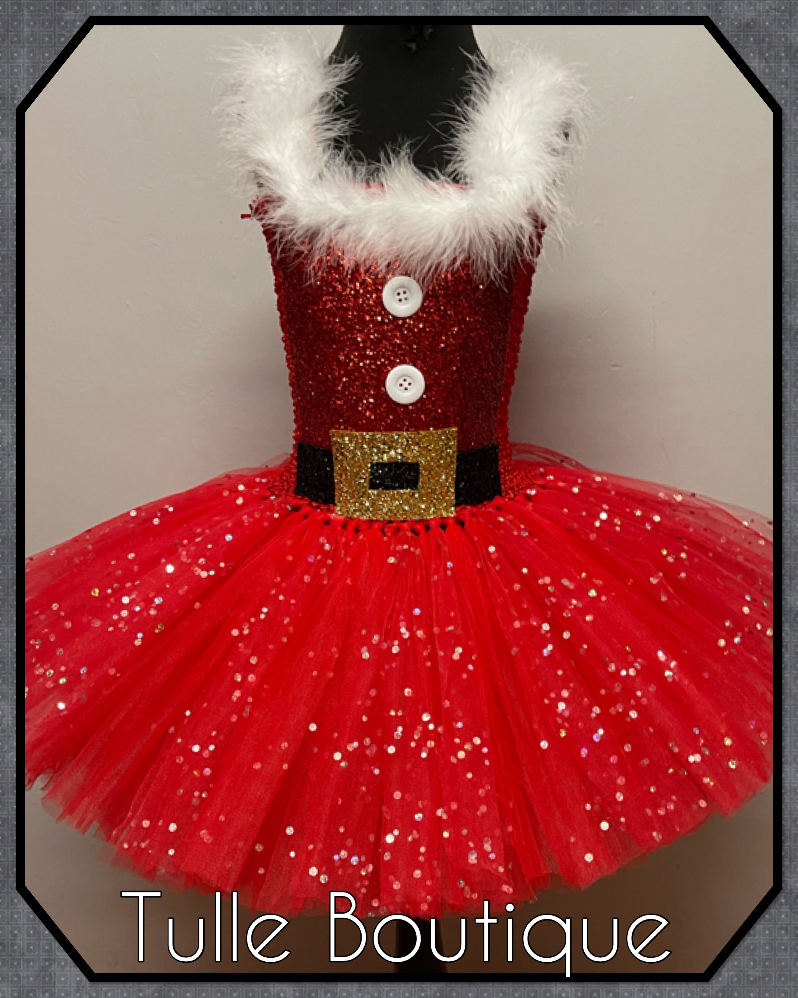 Girls toddlers Christmas Santa tutu dress, ballgown, fancy dress costume