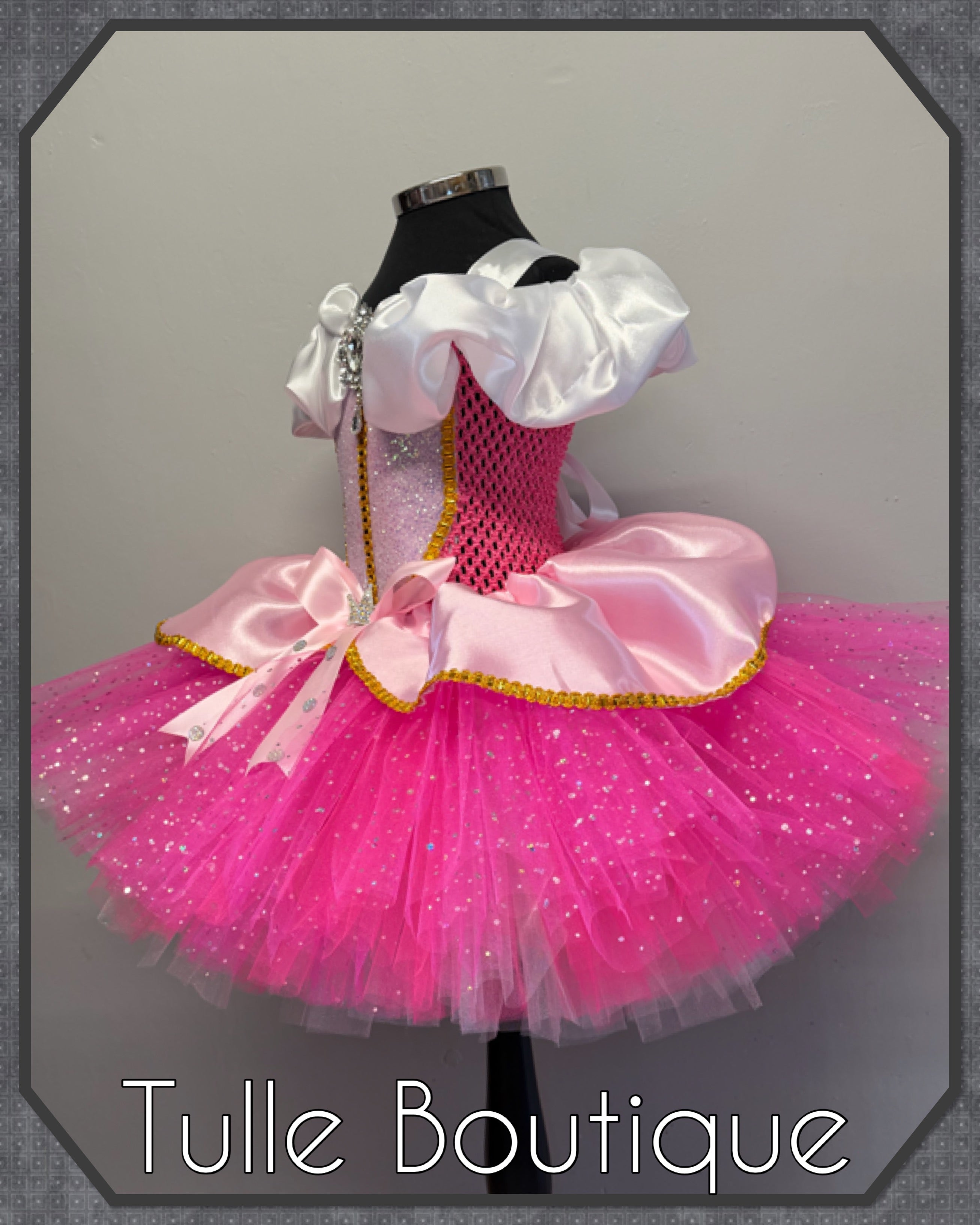Girls toddlers Princess Aurora tutu dress, sleeping beauty ballgown, fancy dress costume