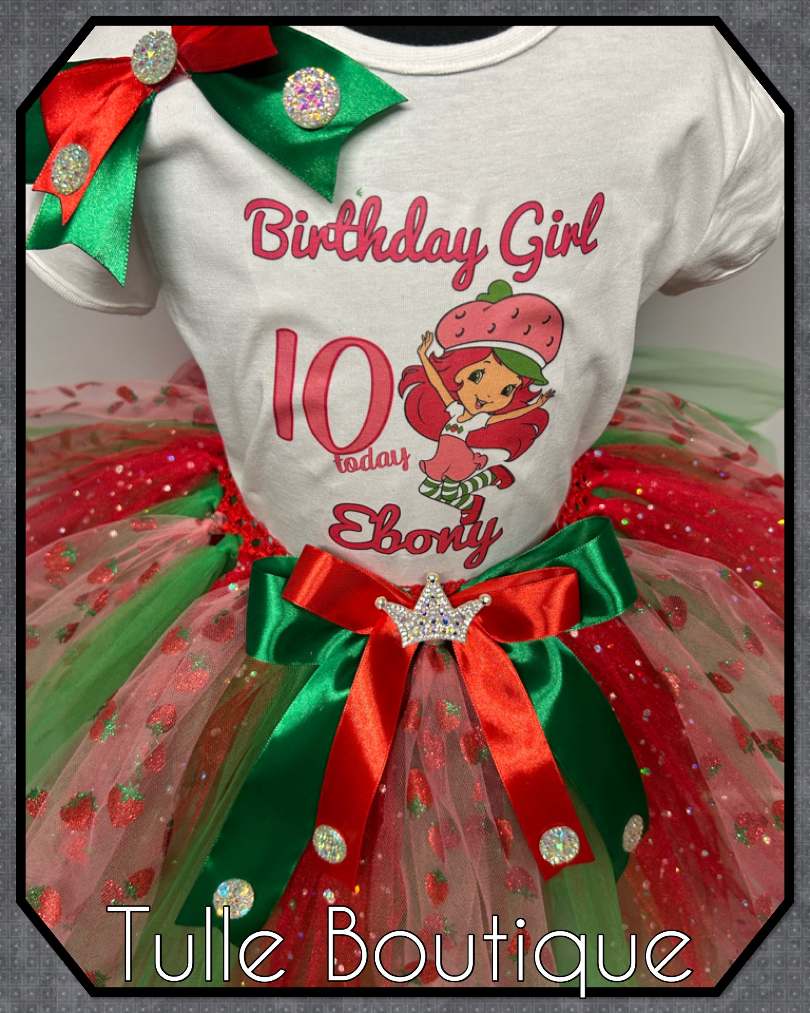 Girls toddlers Strawberry Shortcake birthday tutu outfit fancy dress costume