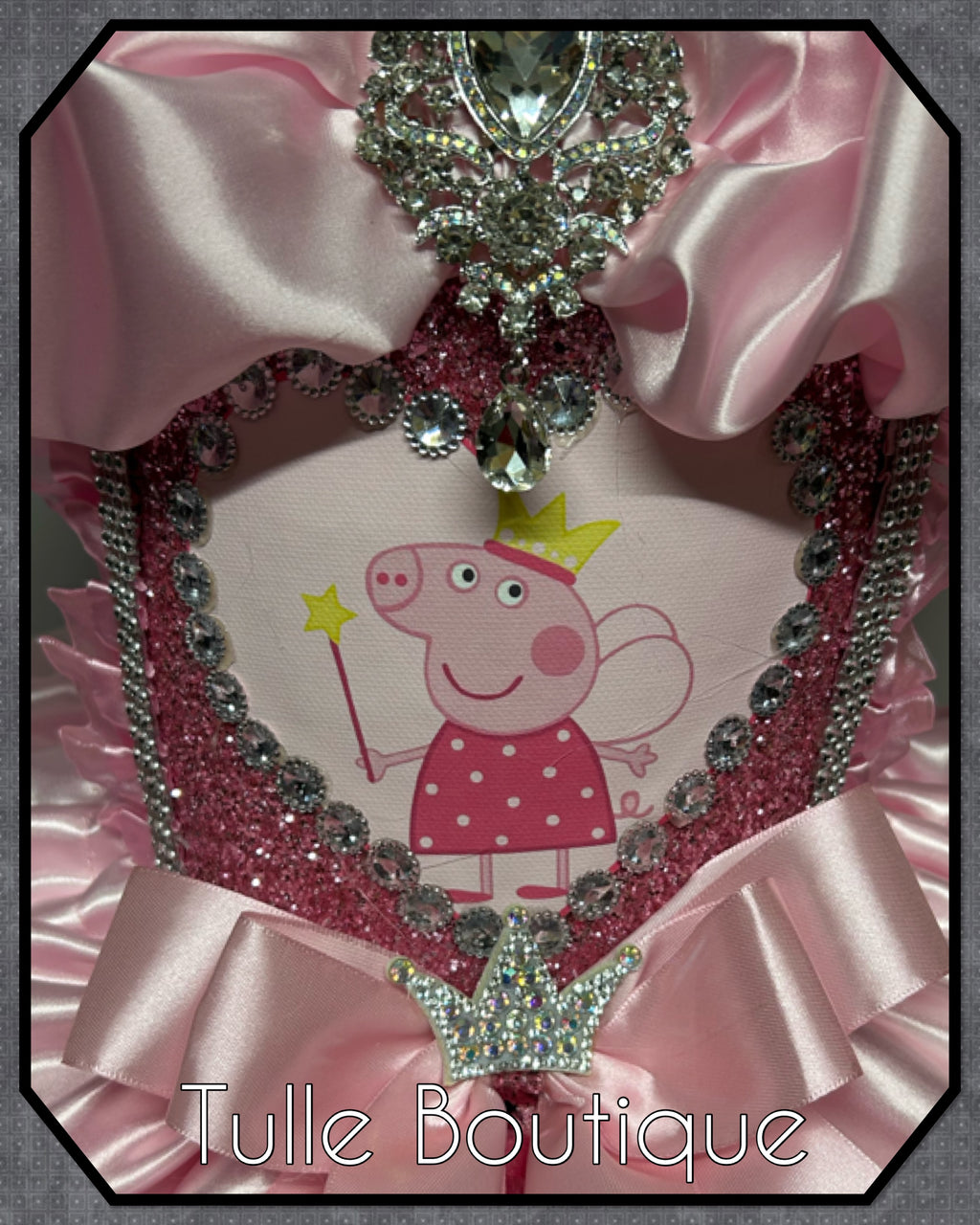 Girls toddlers sparkly Princess peppa pig pink tutu dress, birthday ballgown, fancy dress costume