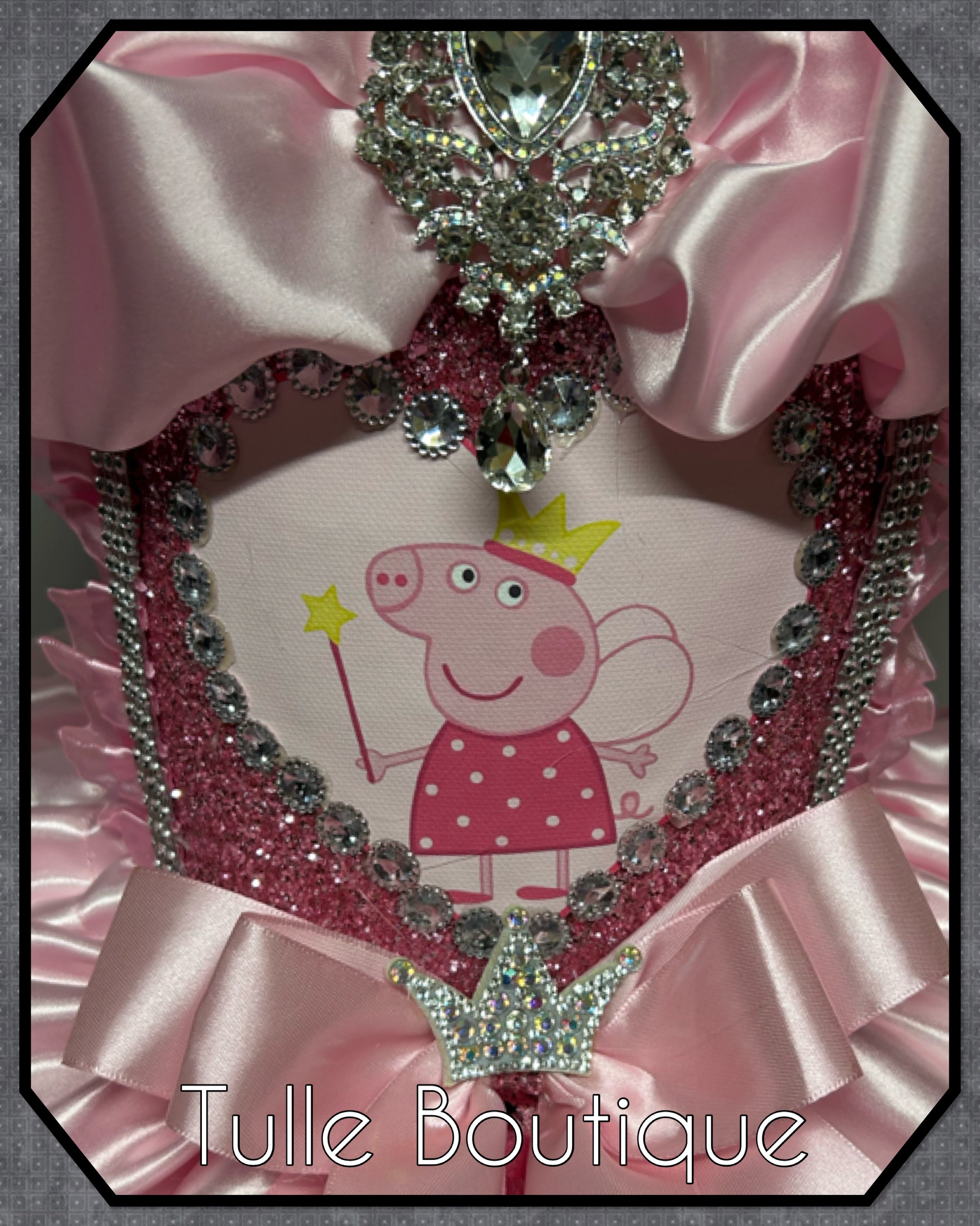 Girls toddlers sparkly Princess peppa pig pink tutu dress, birthday ballgown, fancy dress costume