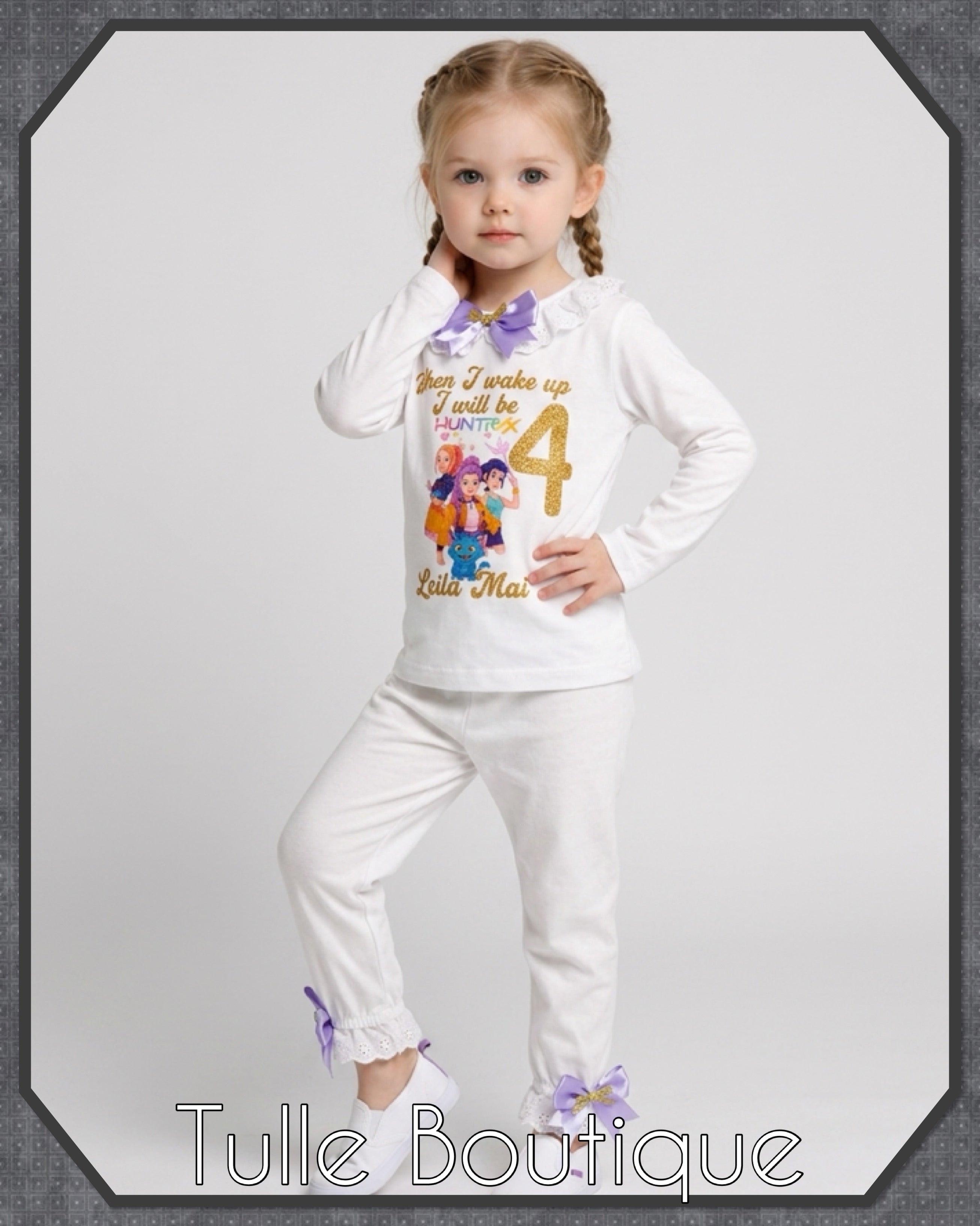 Girls toddlers Kpop demon hunters birthday personalised pjs