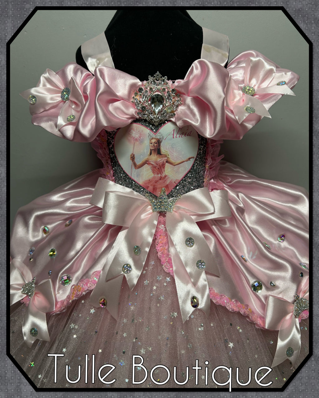 Girls toddlers Wicked Glinda pink tutu dress, birthday ballgown, fancy dress costume