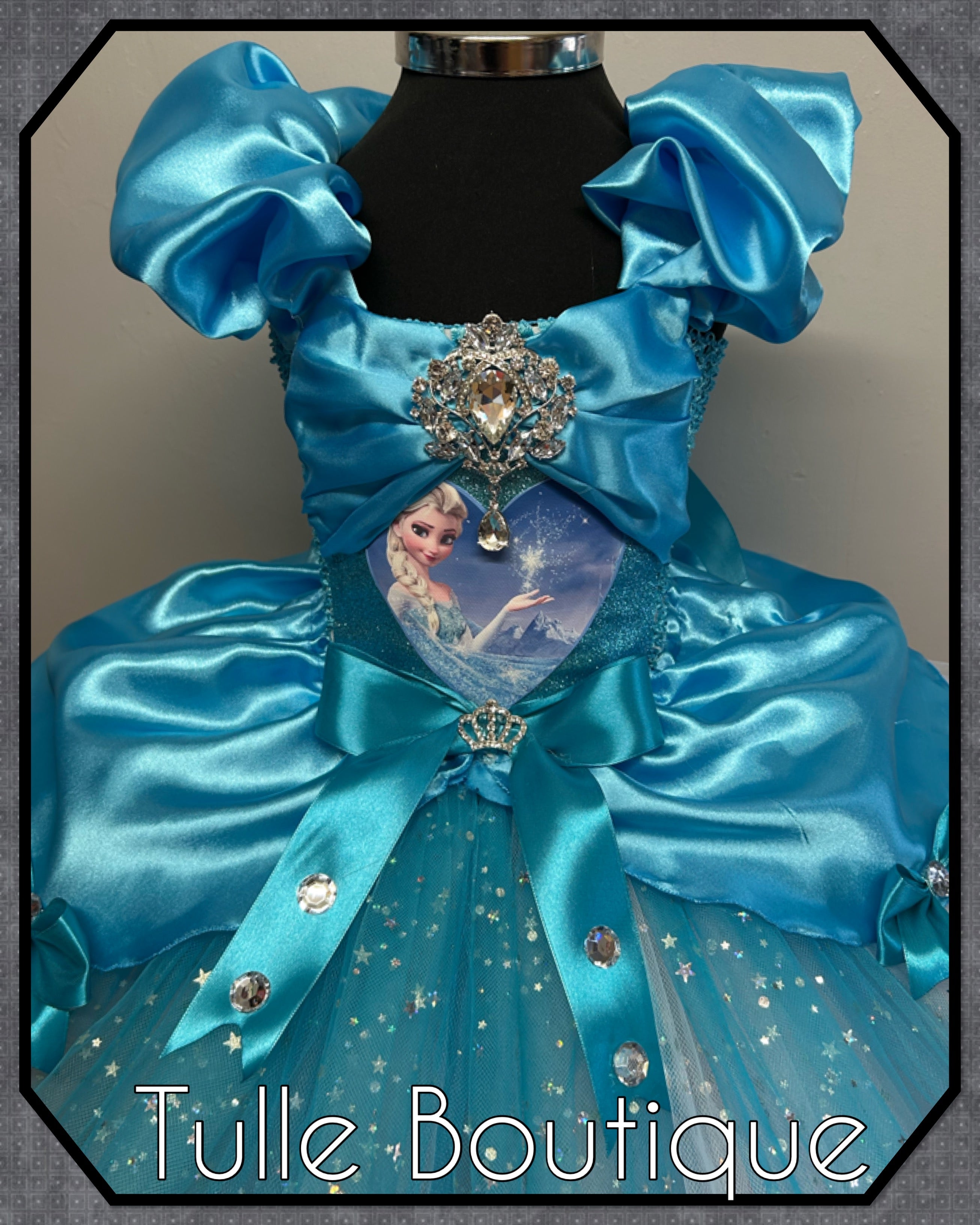 Girls toddlers Princess Elsa satin tutu dress, frozen ballgown, fancy dress costume