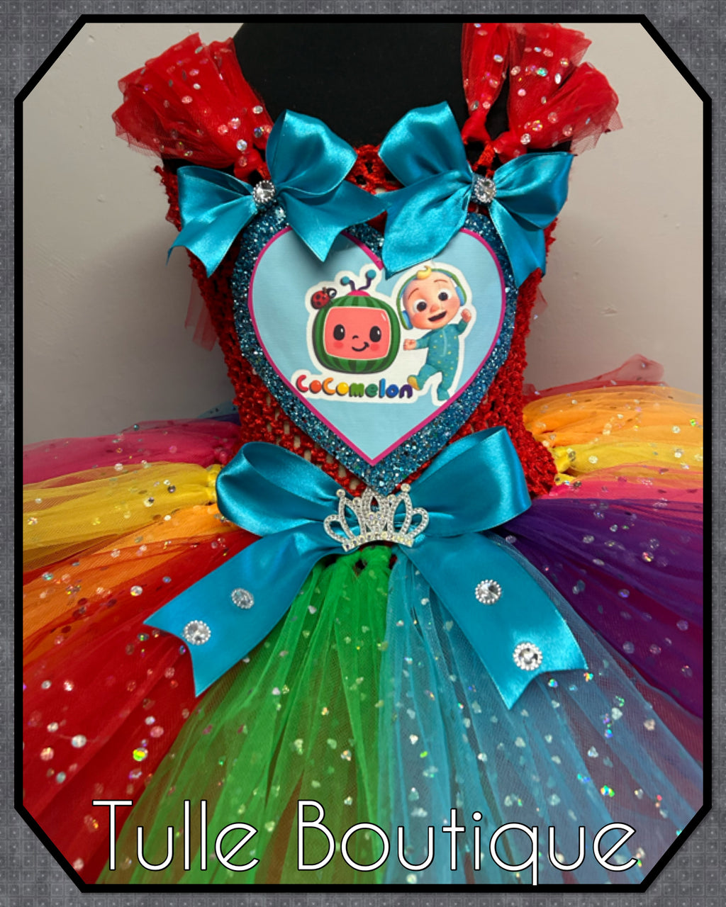Girls toddlers Princess Cocomelon  sparkle tutu dress, ballgown,fancy dress costume