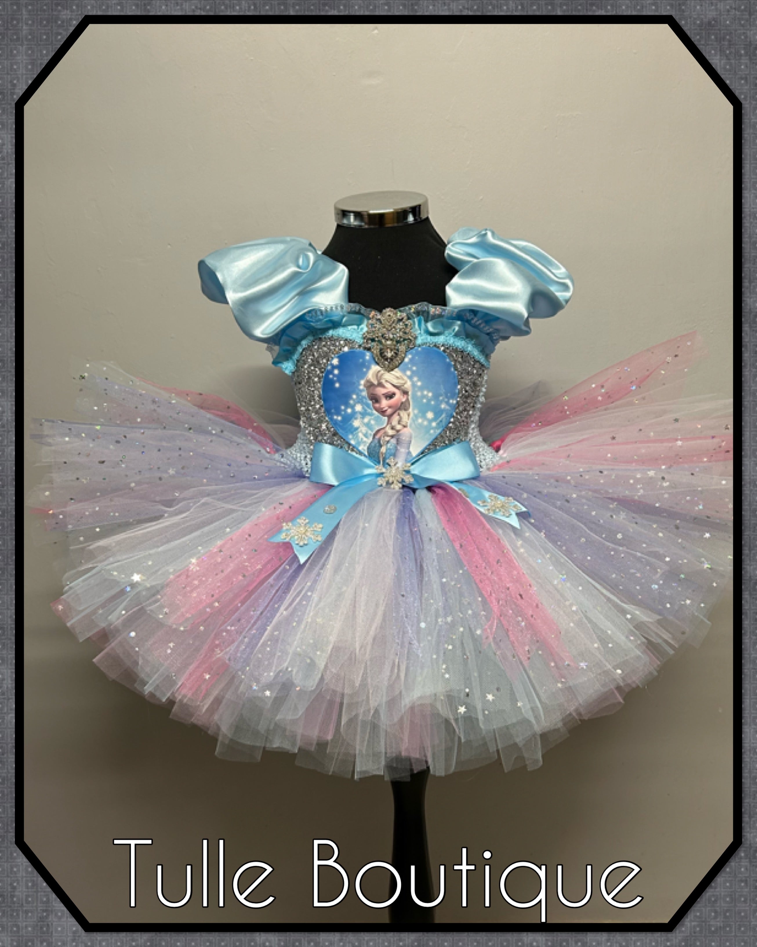 Girls toddlers Glitter Frozen Princess Elsa tutu dress, ballgown,Frozen fancy dress costume