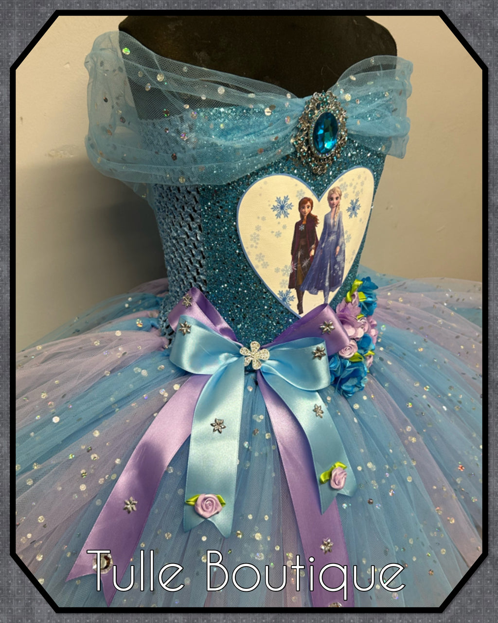 Girls toddlers Princess Elsa frozen tutu birthday party dress,lilac and blue ballgown, fancy dress costume