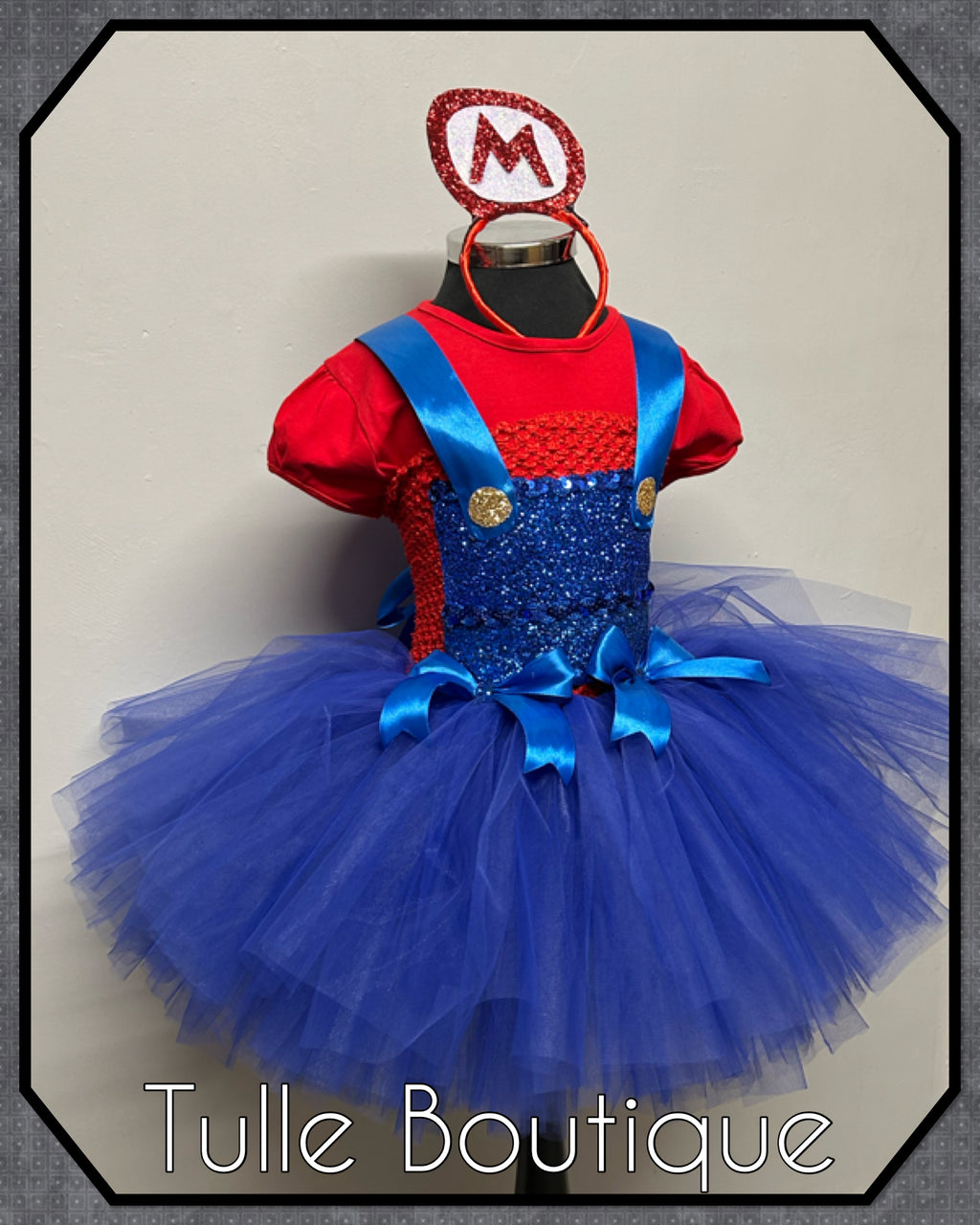Girls toddlers Super Mario tutu dress, book day fancy dress costume