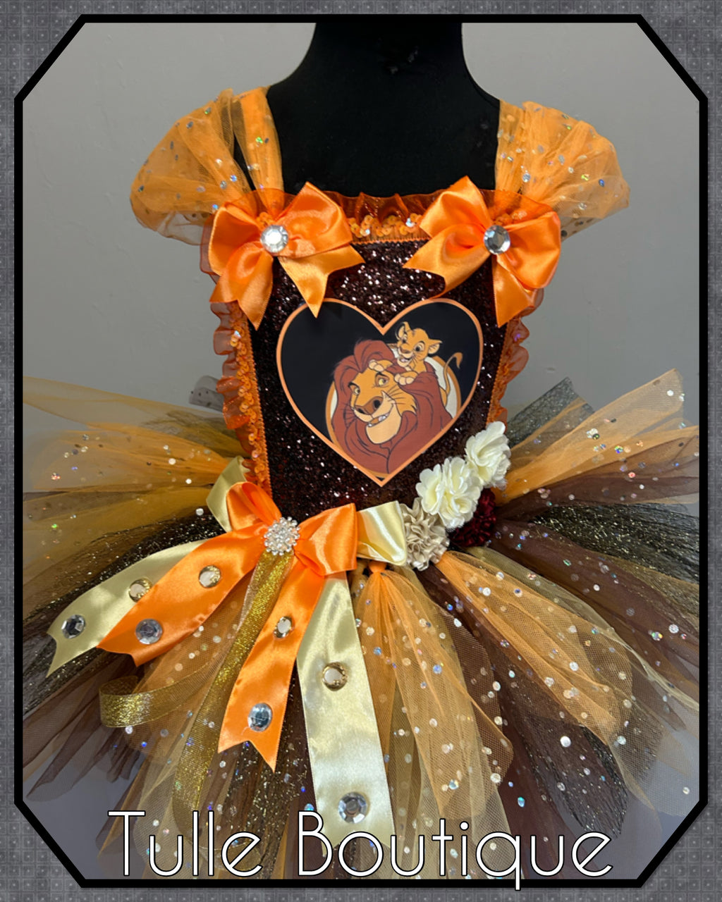 Girls toddlers Lion King Mufasa and Simba tutu dress, ballgown, fancy dress costume