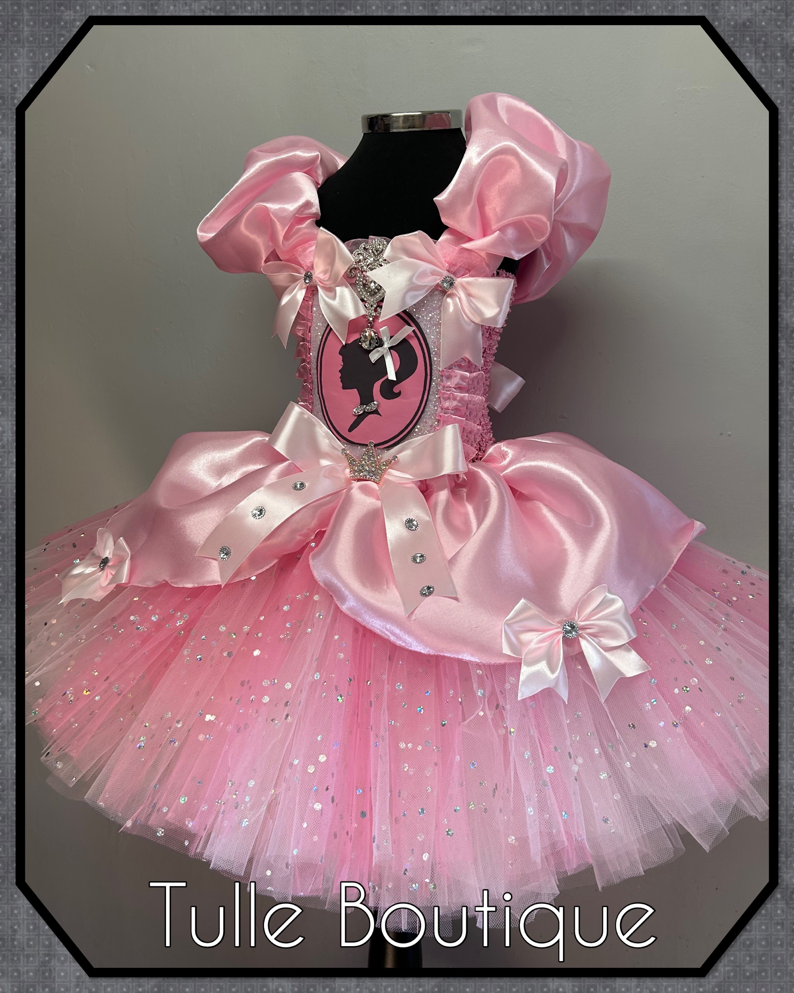 Girls toddlers Barbie Pink Princess tutu dress, birthday ballgown, fancy dress costume