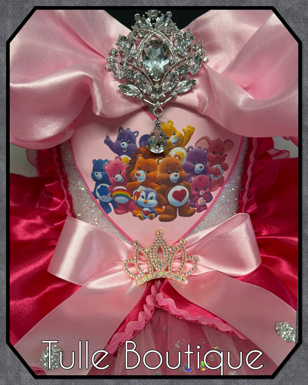 Girls toddlers Care Bears Princess pink tutu dress, sleeping beauty ballgown, fancy dress costume