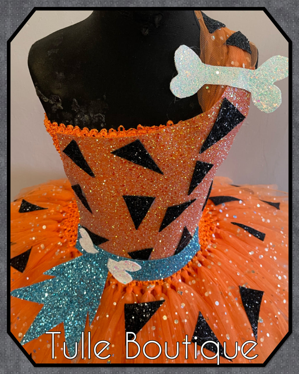 Girls toddlers Flintstones Bamm Bamm dress, ballgown, book day Pebbles fancy dress costume