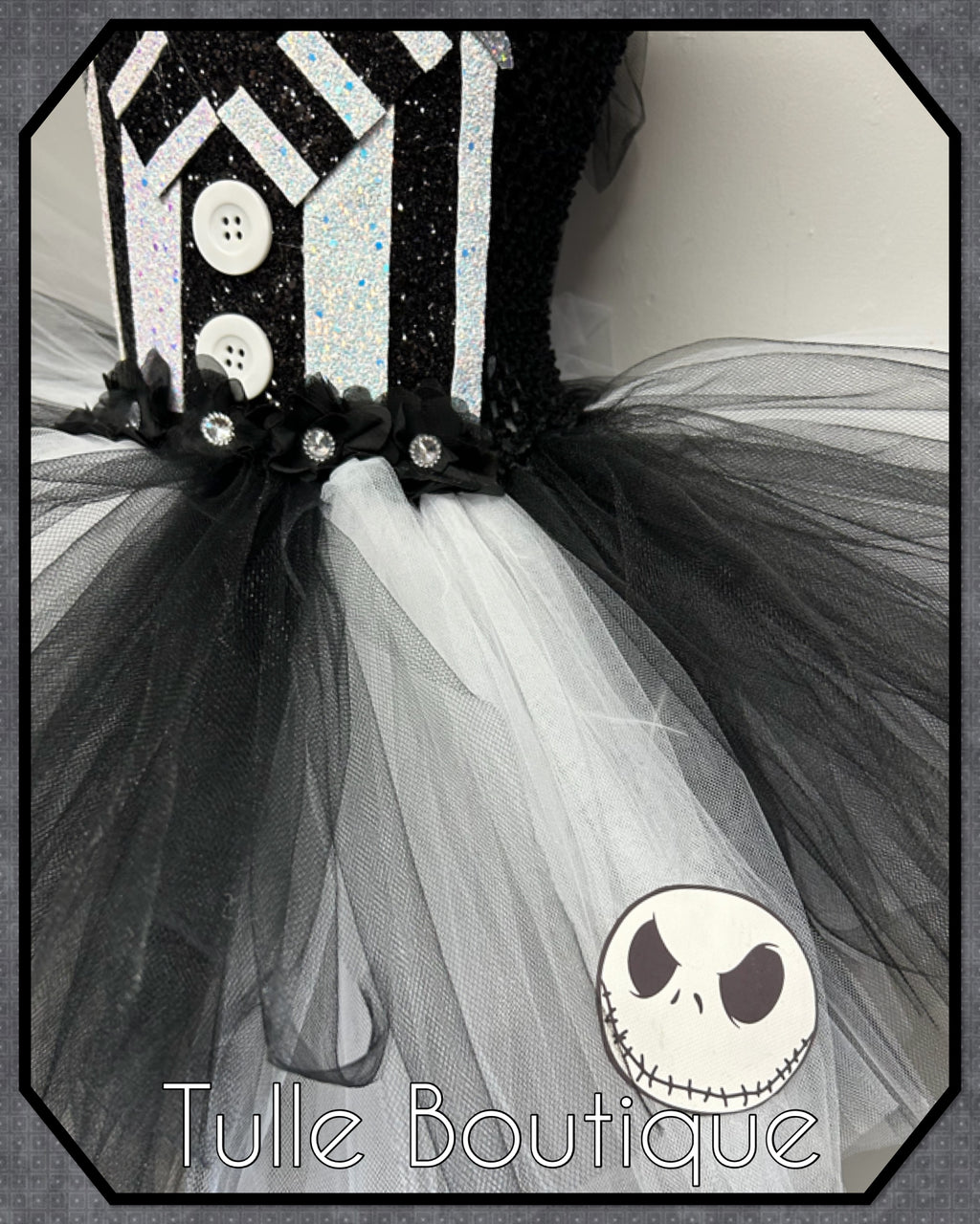 Girls toddlers Halloween Jack Skellington tutu dress, ballgown, fancy dress costume