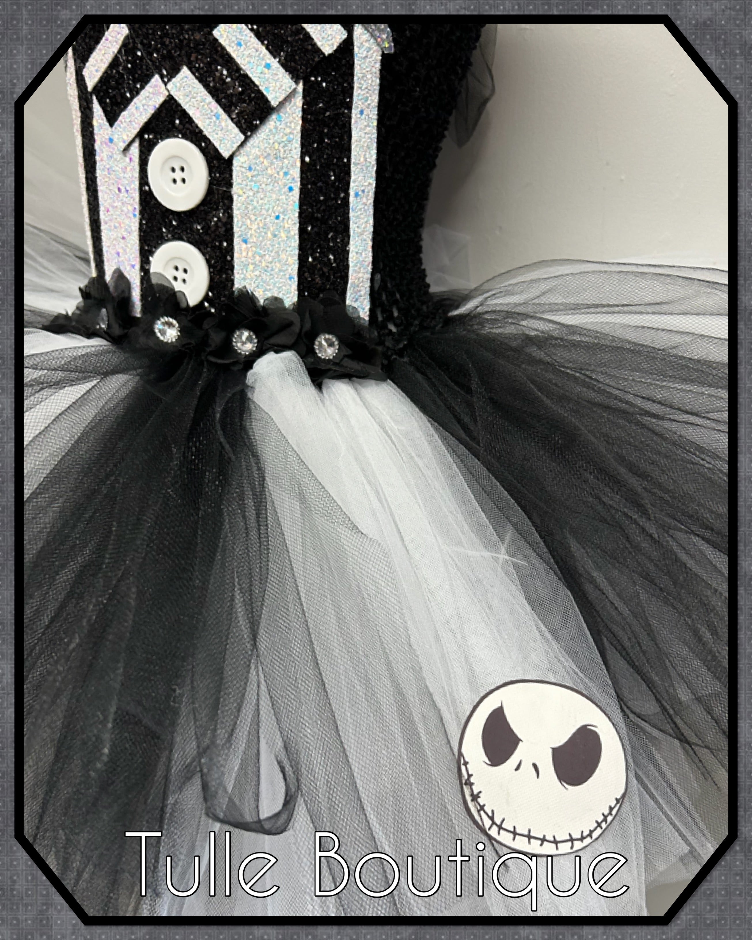 Girls toddlers Halloween Jack Skellington tutu dress, ballgown, fancy dress costume