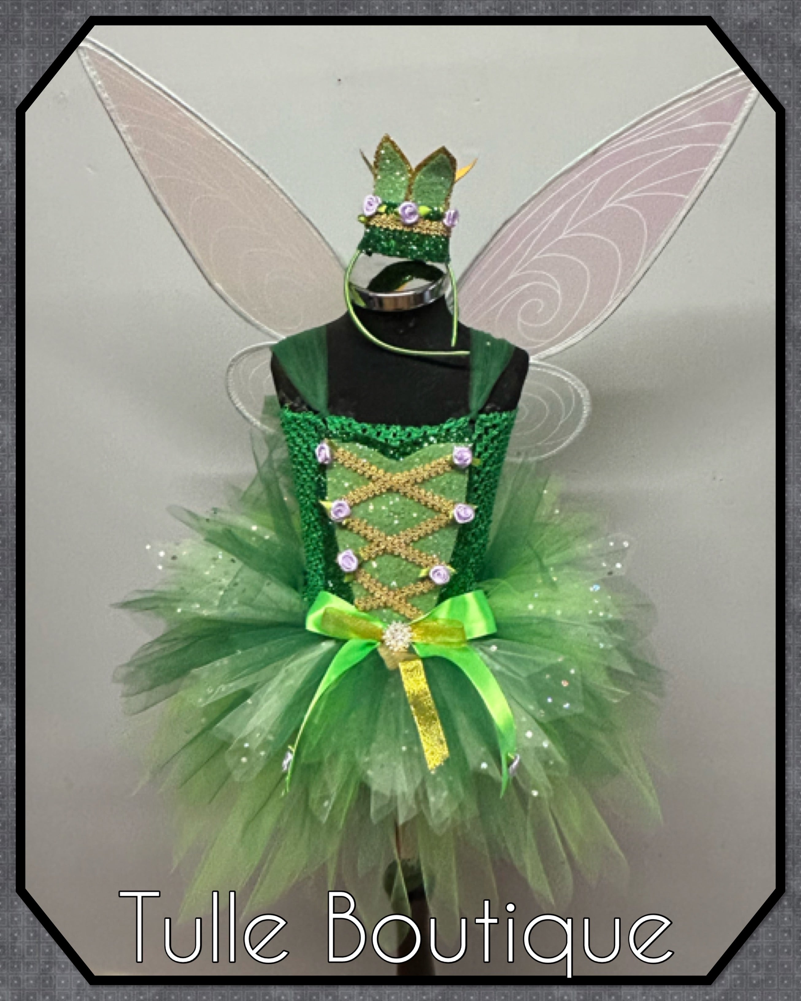 Girls toddlers Tinkerbell green  tutu dress, ballgown, fancy dress costume