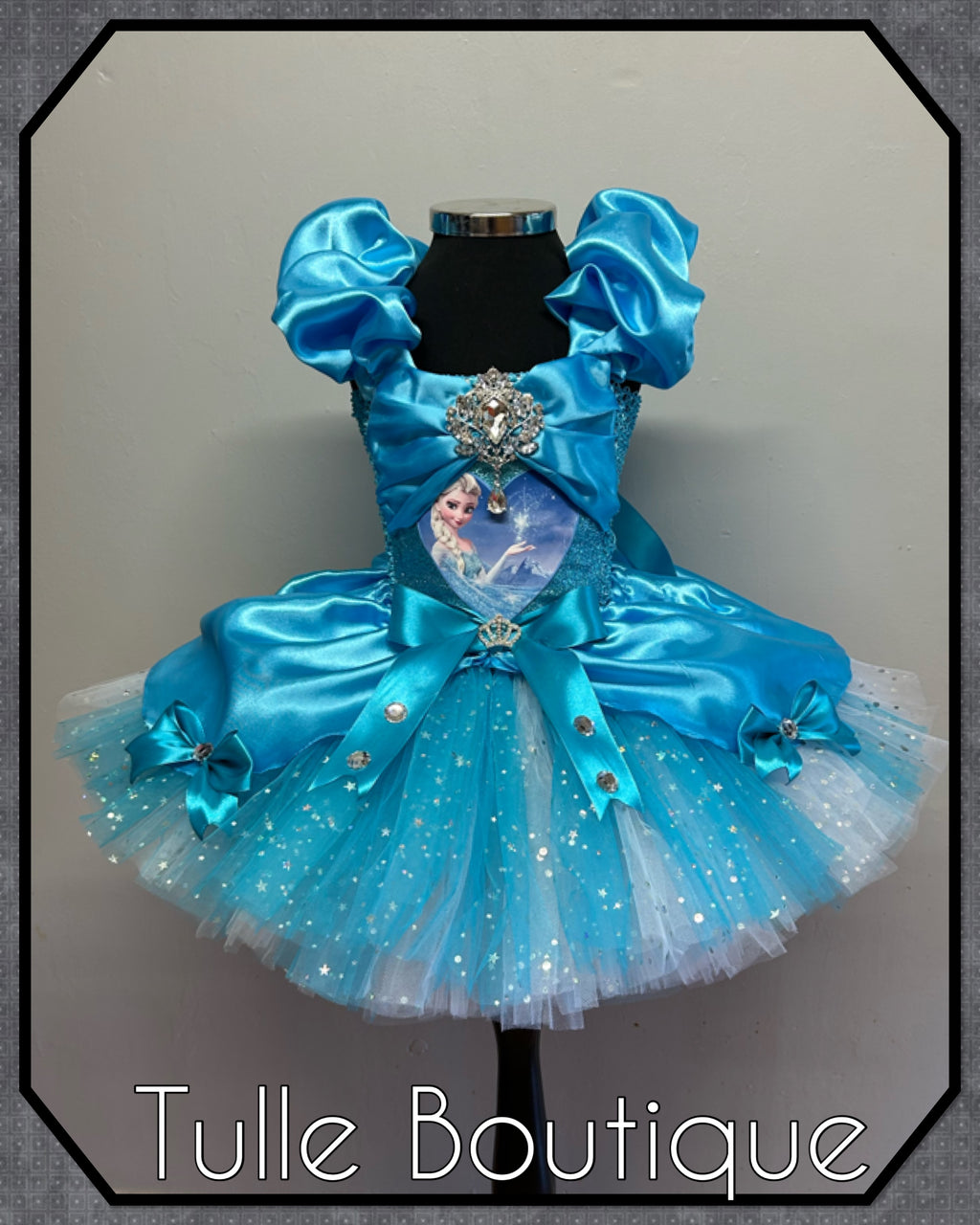Girls toddlers Princess Elsa satin tutu dress, frozen ballgown, fancy dress costume