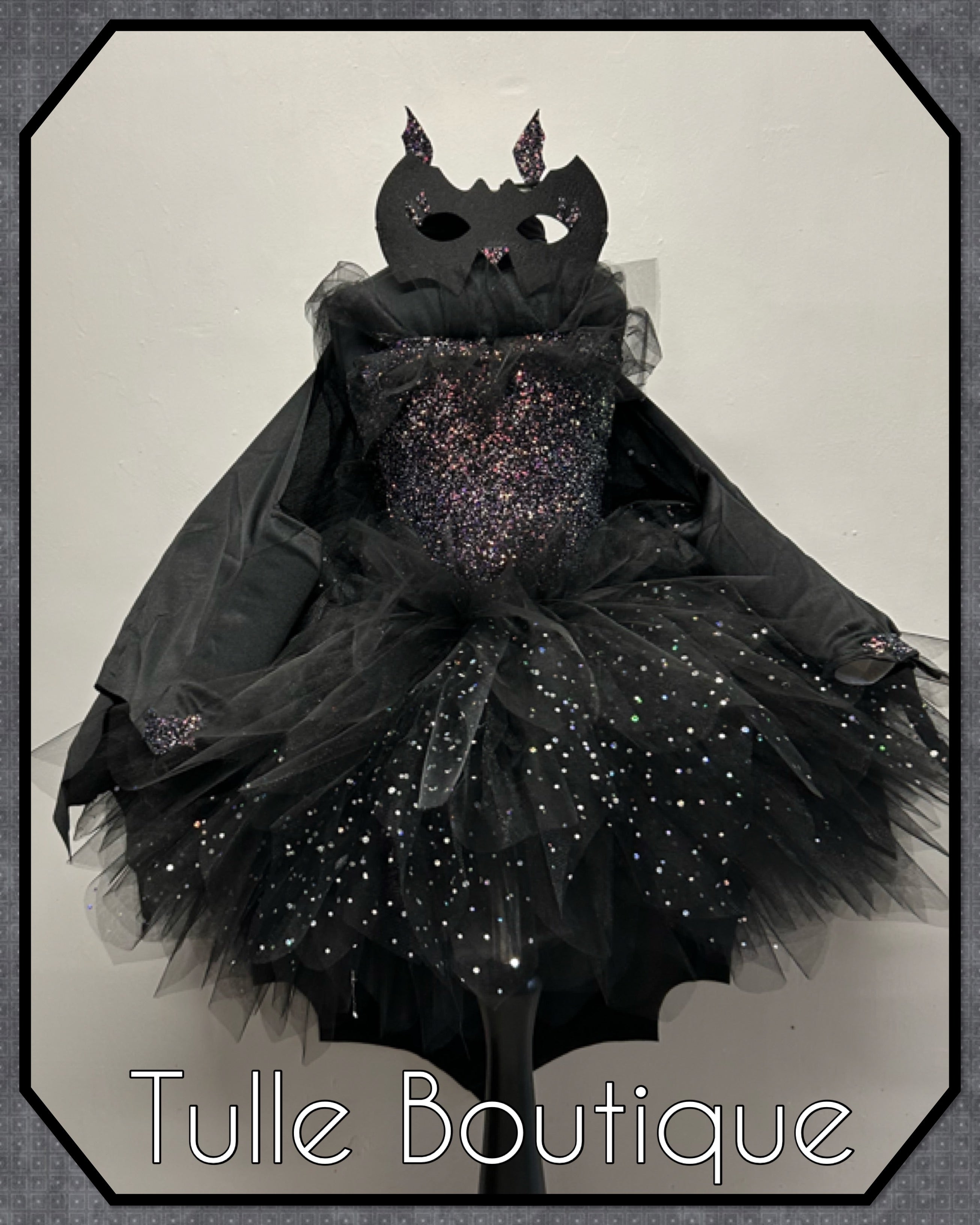 Girls toddlers sparkly Bat tutu birthday party dress,ballgown, fancy dress costume