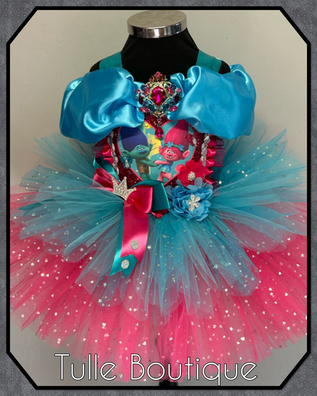 Girls toddlers Trolls Princess Poppy tutu dress, ballgown, fancy dress costume