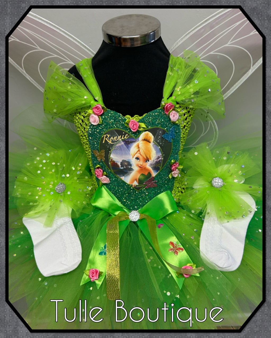 Girls toddlers Tinkerbell green  tutu dress, ballgown, fancy dress costume