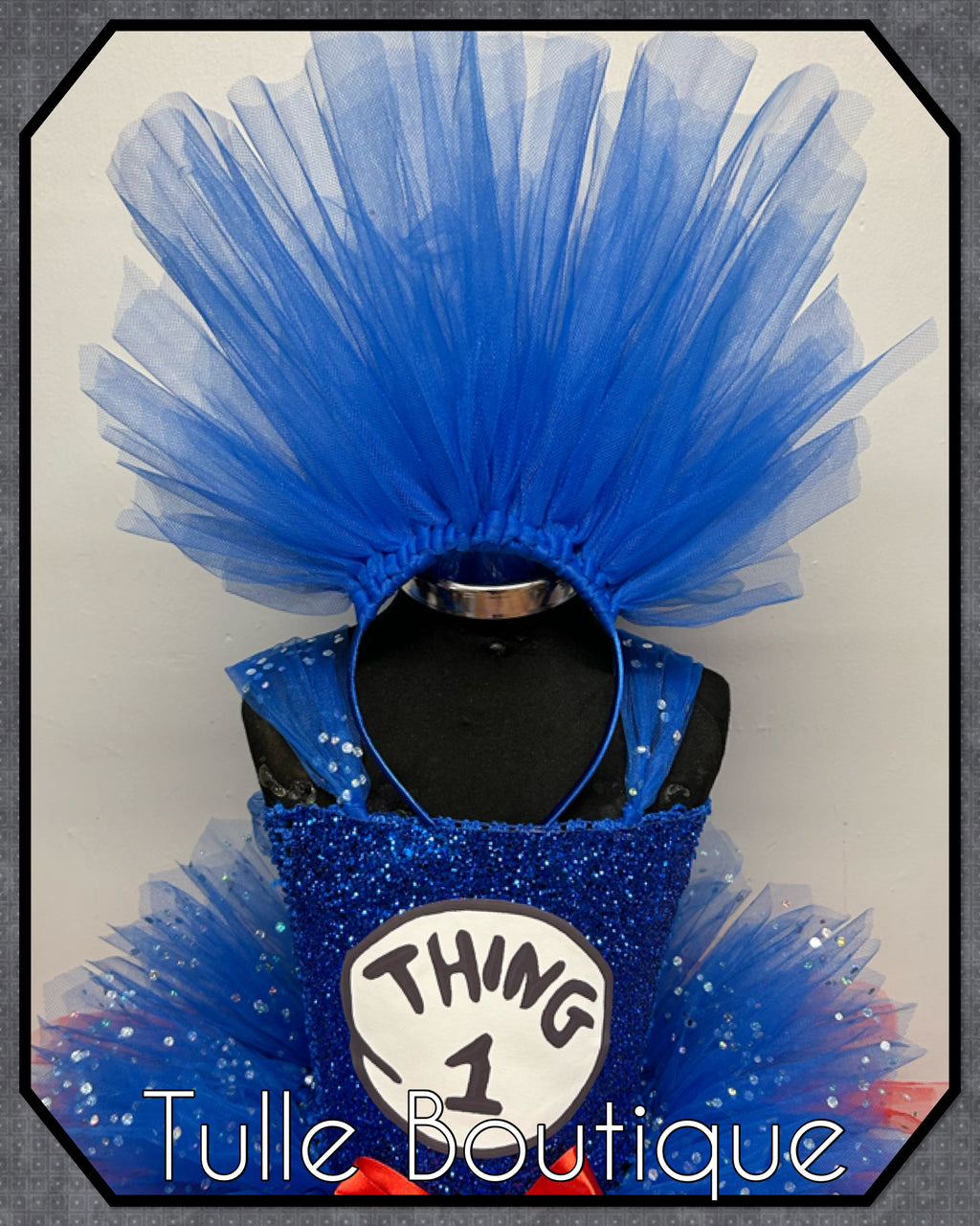 Girls toddlers Thing One tutu dress, ballgown, fancy dress costume