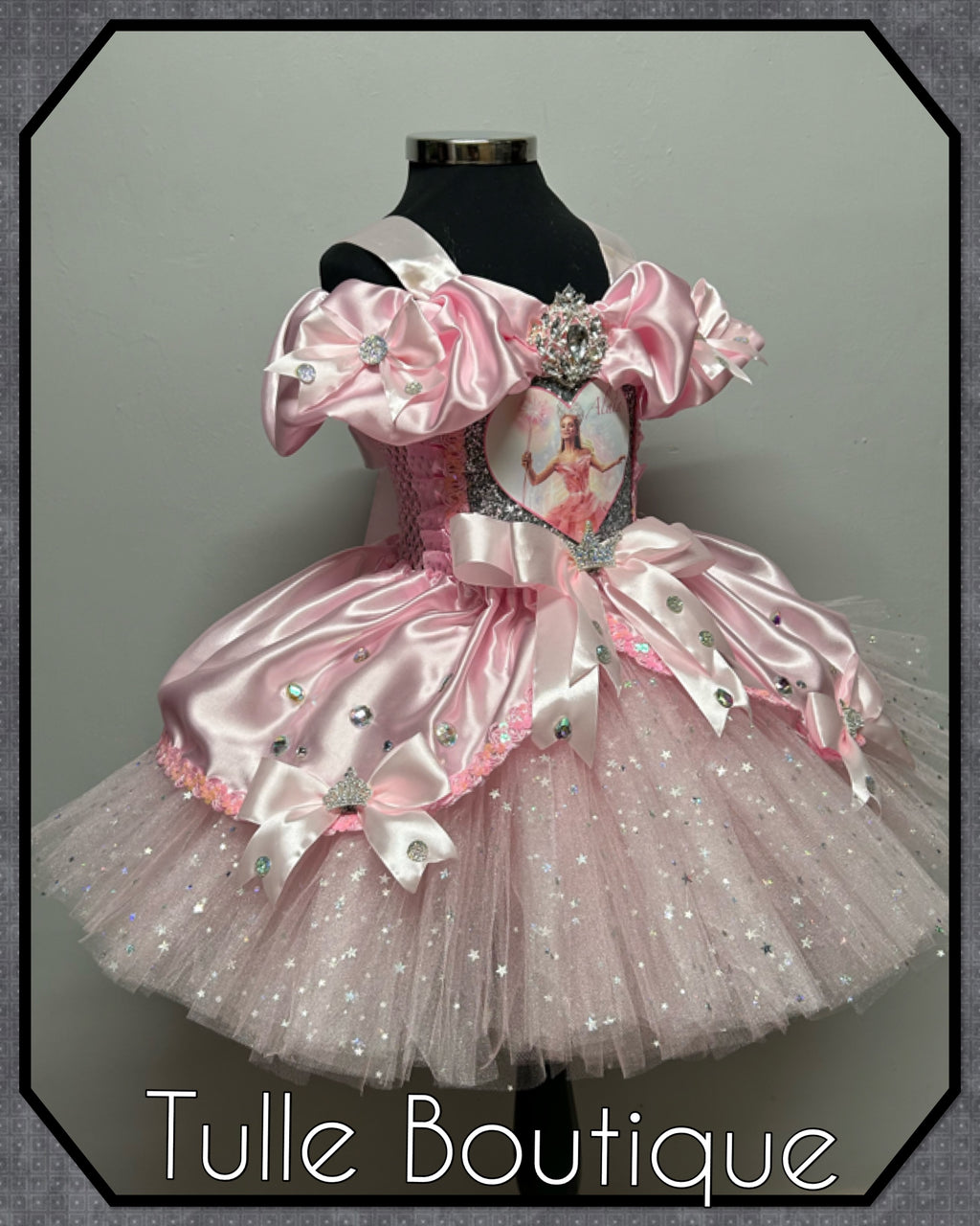 Girls toddlers Wicked Glinda pink tutu dress, birthday ballgown, fancy dress costume