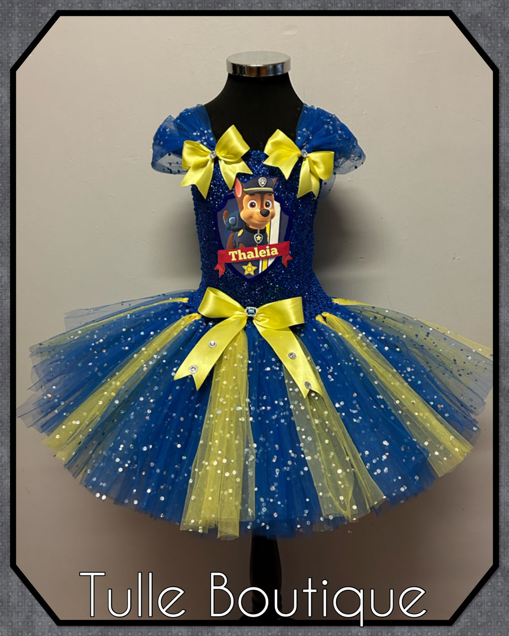 Girls toddlers Chase pup tutu dress, ballgown, paw patrol fancy dress costume