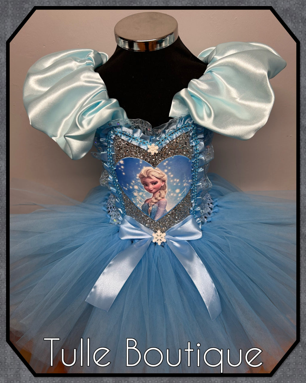 Girls toddlers Princess Elsa frozen tutu birthday party dress,ballgown, fancy dress costume dipped hem