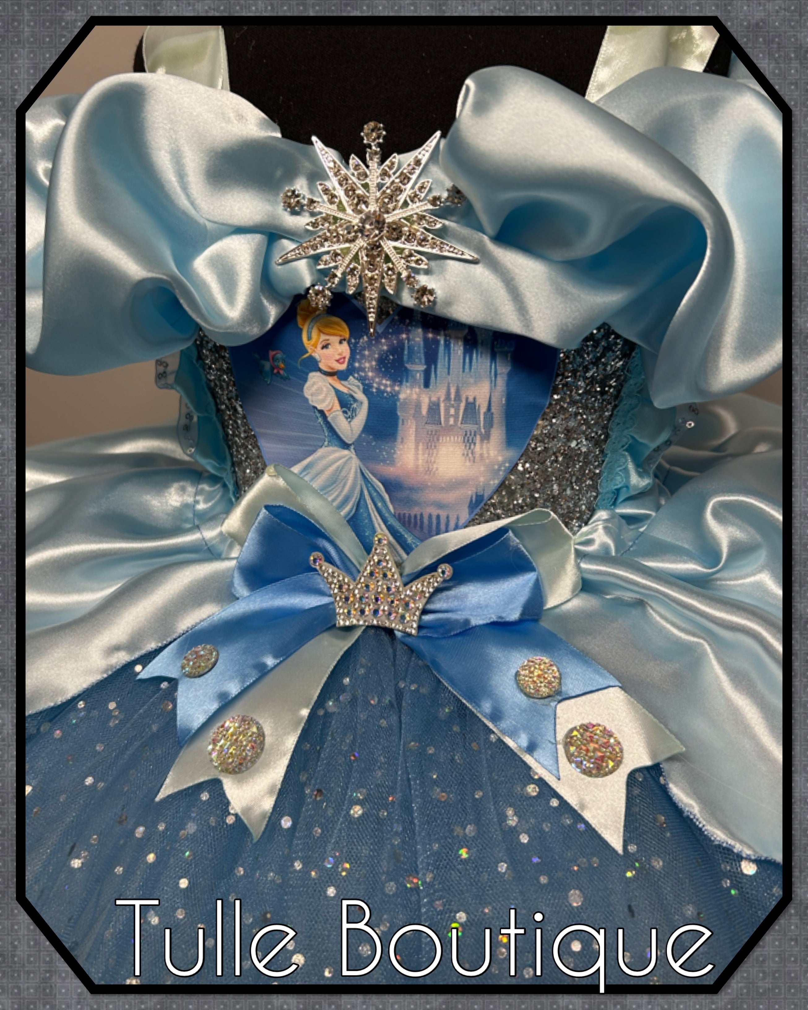 Girls toddlers Disney Princess Cinderella blue tutu dress, birthday ballgown, fancy dress costume