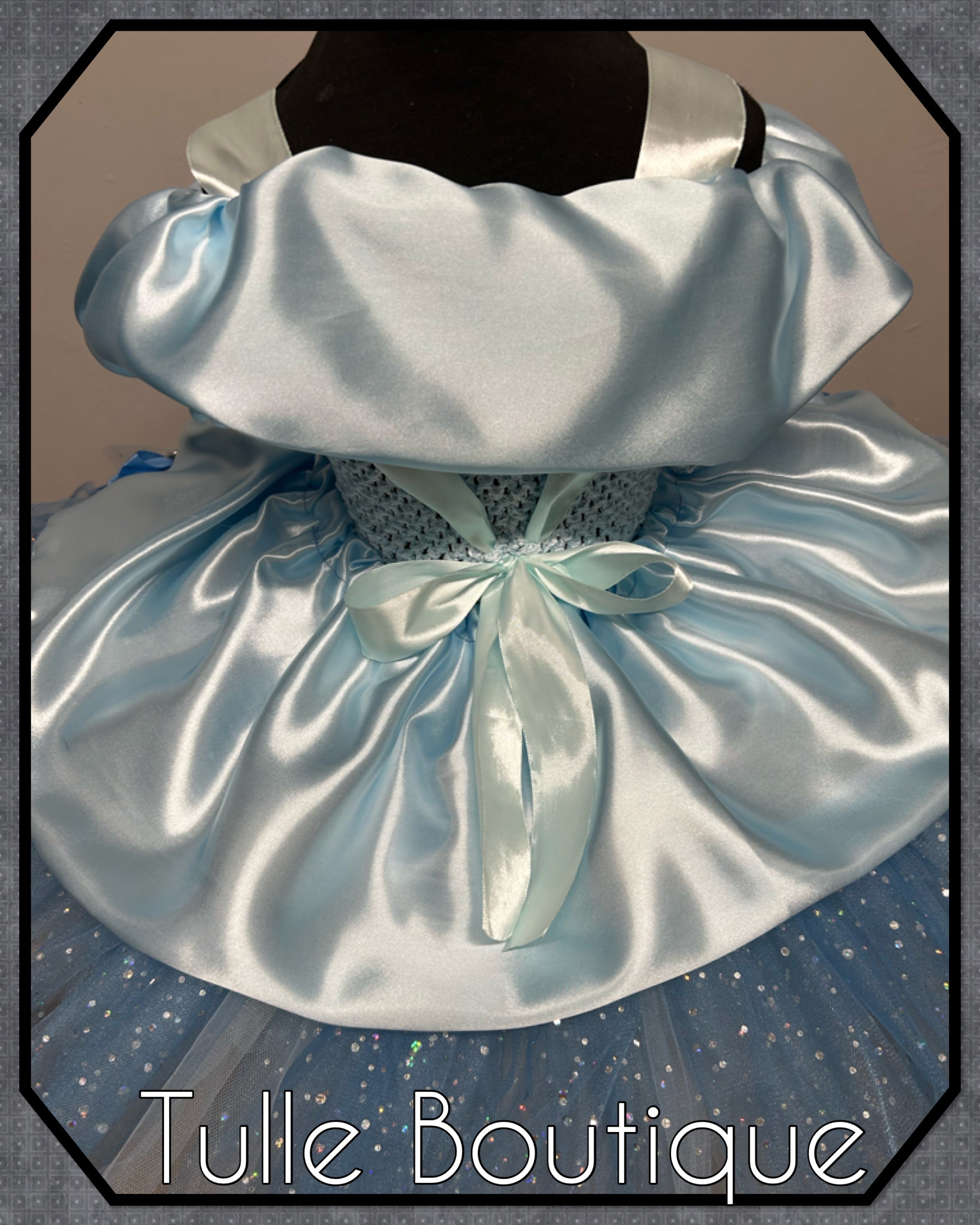 Girls toddlers Disney Princess Cinderella blue tutu dress, birthday ballgown, fancy dress costume