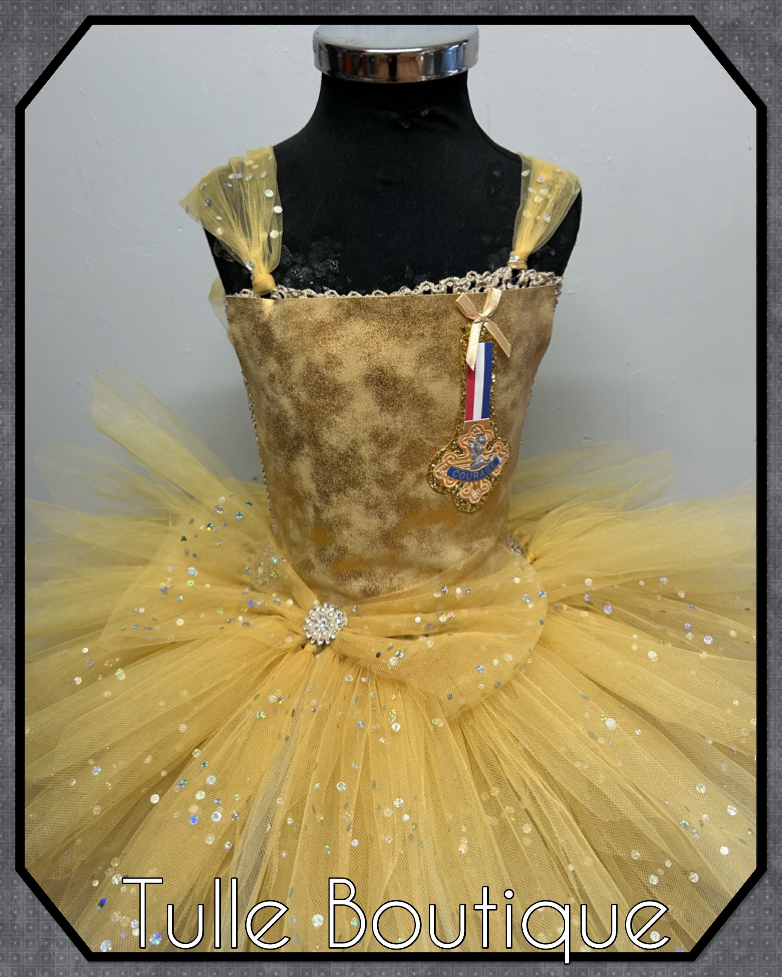 Girls toddlers The cowardly lion tutu dress, ballgown, wizard of Oz fancy dress costume