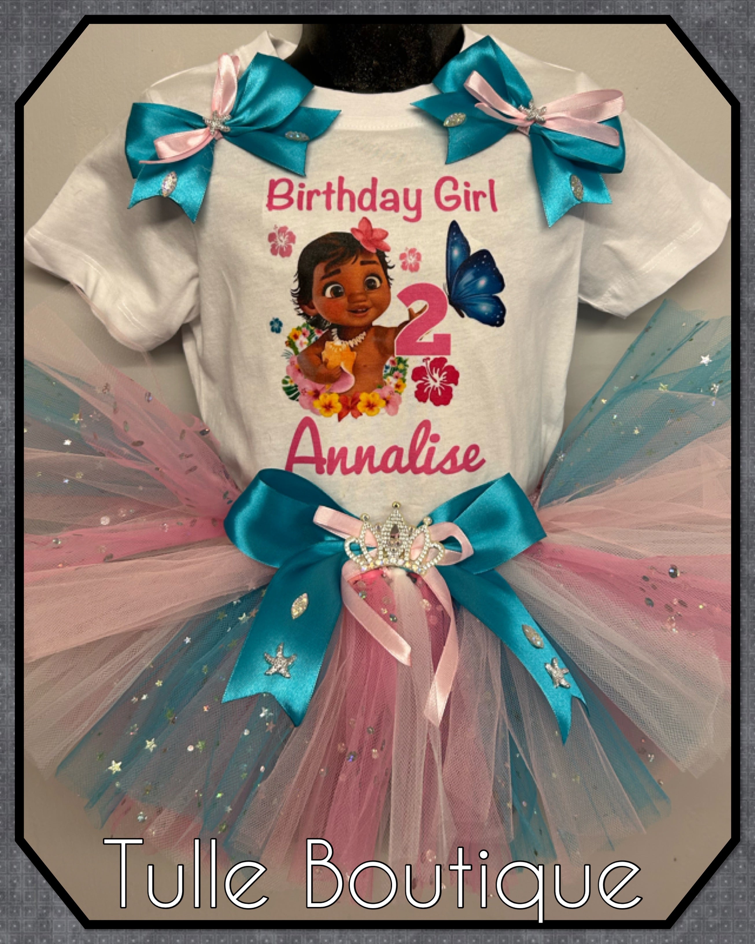 Girls toddlers Baby Moana birthday tutu outfit fancy dress costume