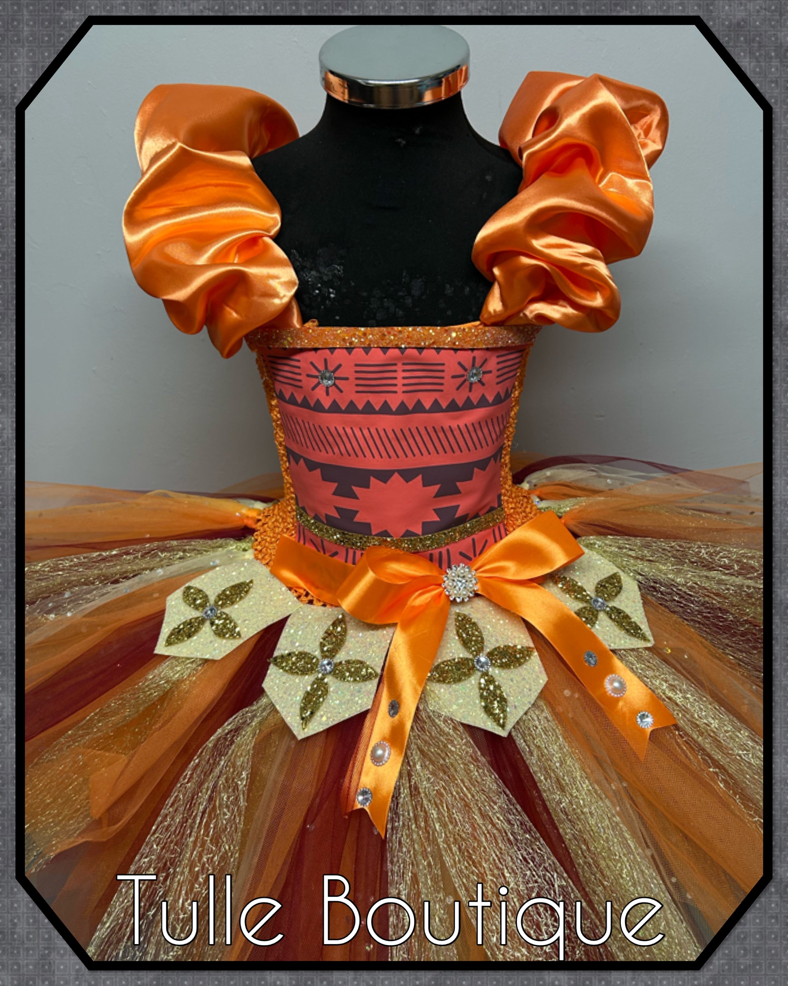 Girls toddlers Moana tutu birthday party dress,ballgown, fancy dress costume