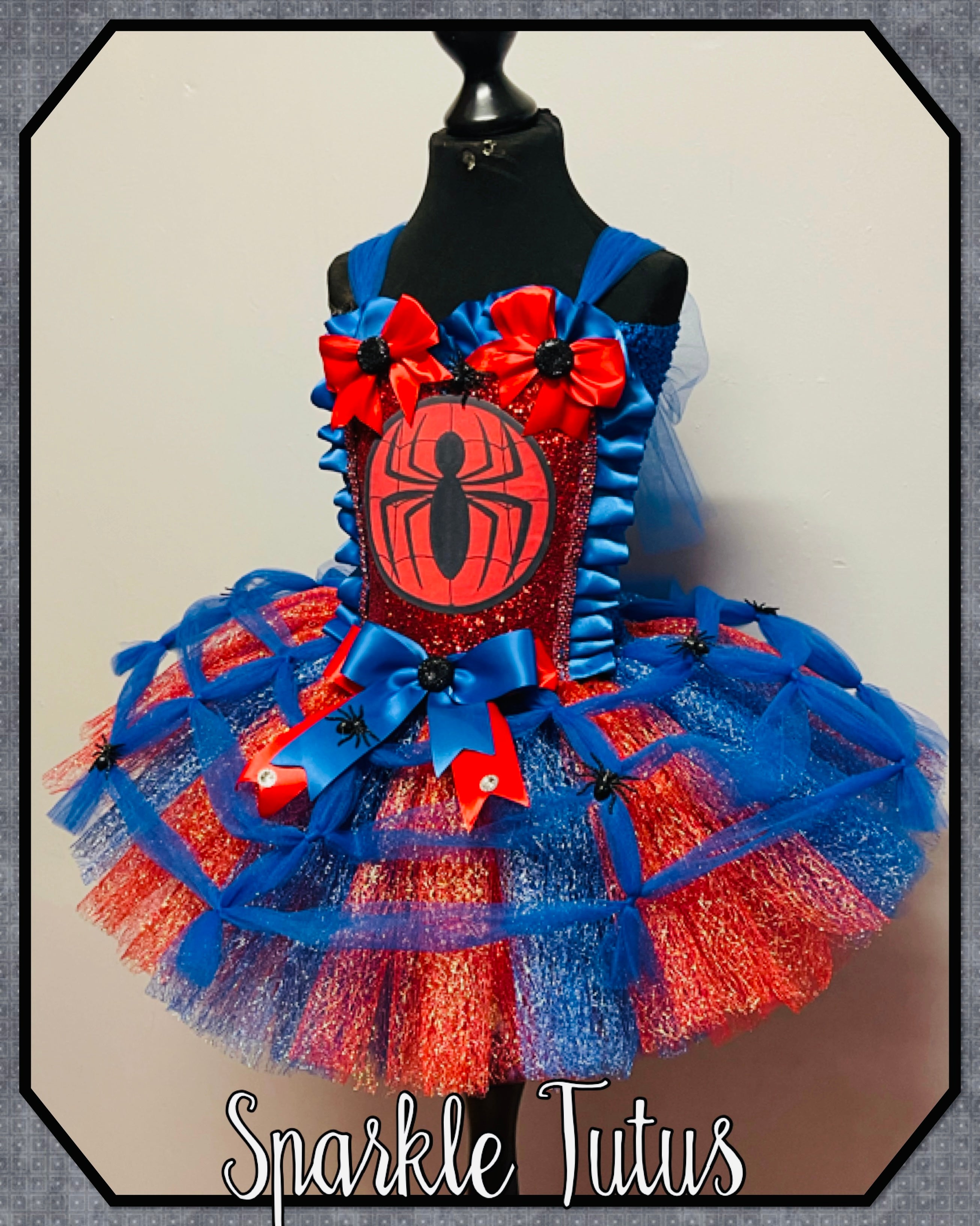 Girls toddlers Spiderman tutu dress, ballgown, fancy dress costume