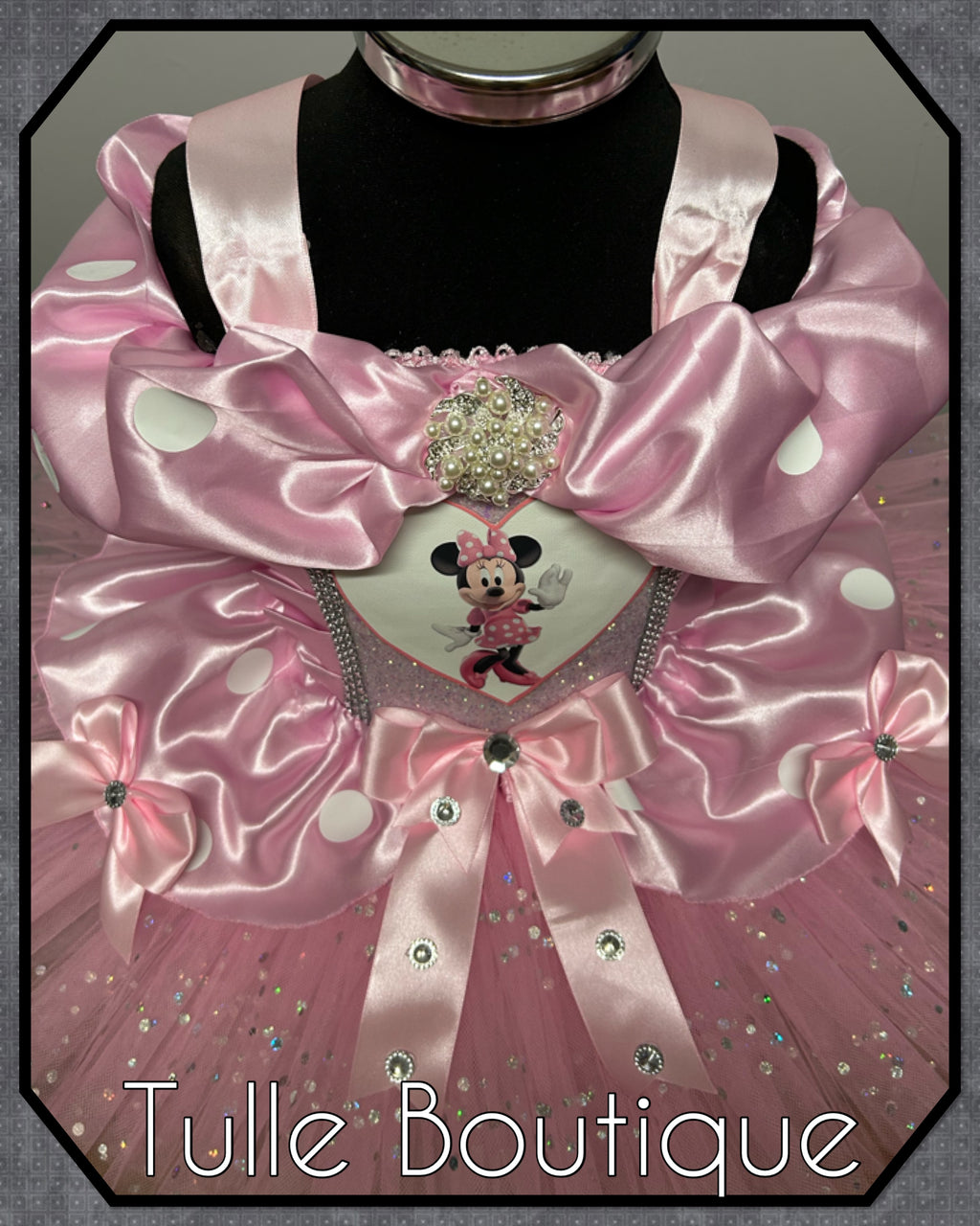 Girls toddlers Minnie Mouse baby pink tutu birthday party dress,ballgown, fancy dress costume