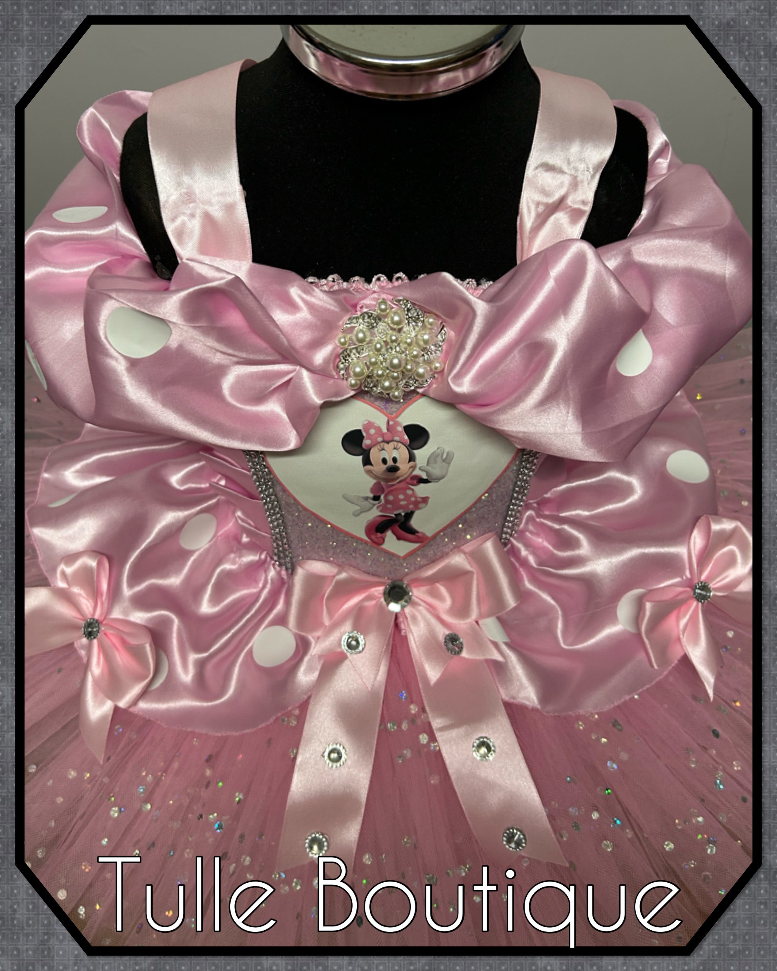 Girls toddlers Minnie Mouse baby pink tutu birthday party dress,ballgown, fancy dress costume