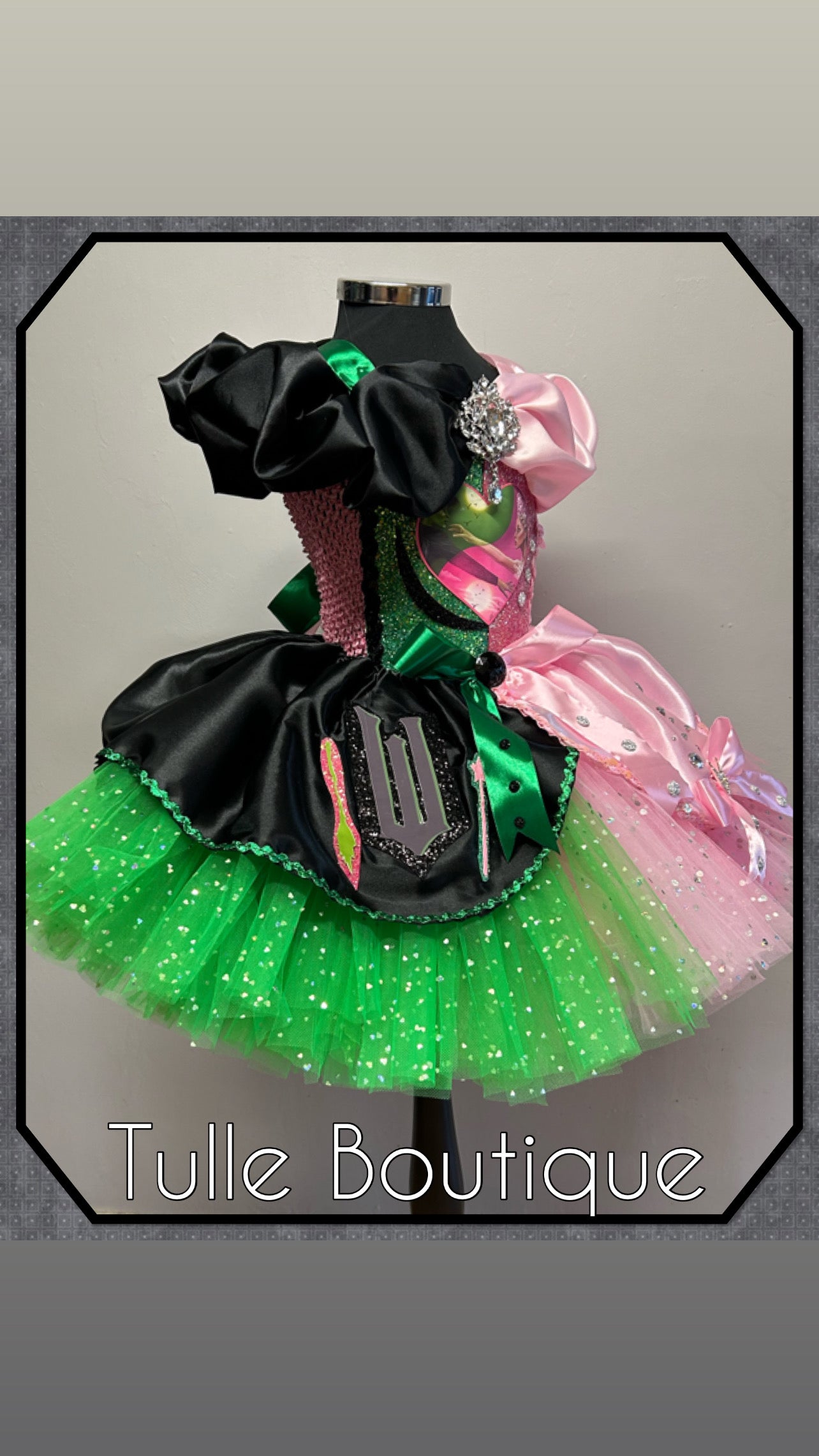 Girls toddlers Wicked Glinda and Elphaba tutu dress, ballgown, fancy dress costume