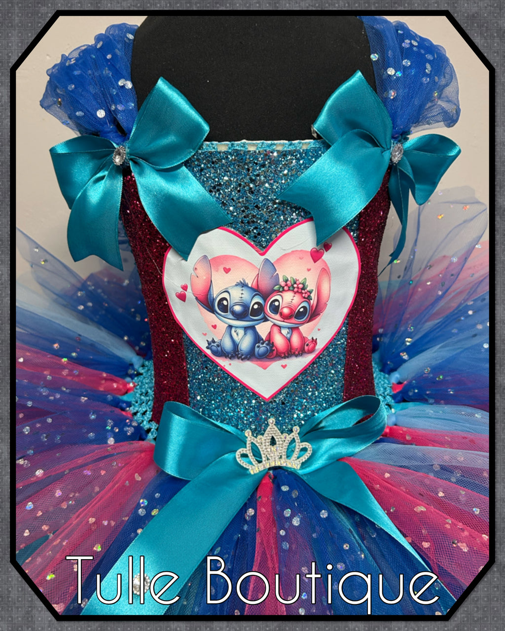 Girls toddlers Stitch and Angel tutu dress, ballgown, fancy dress costume