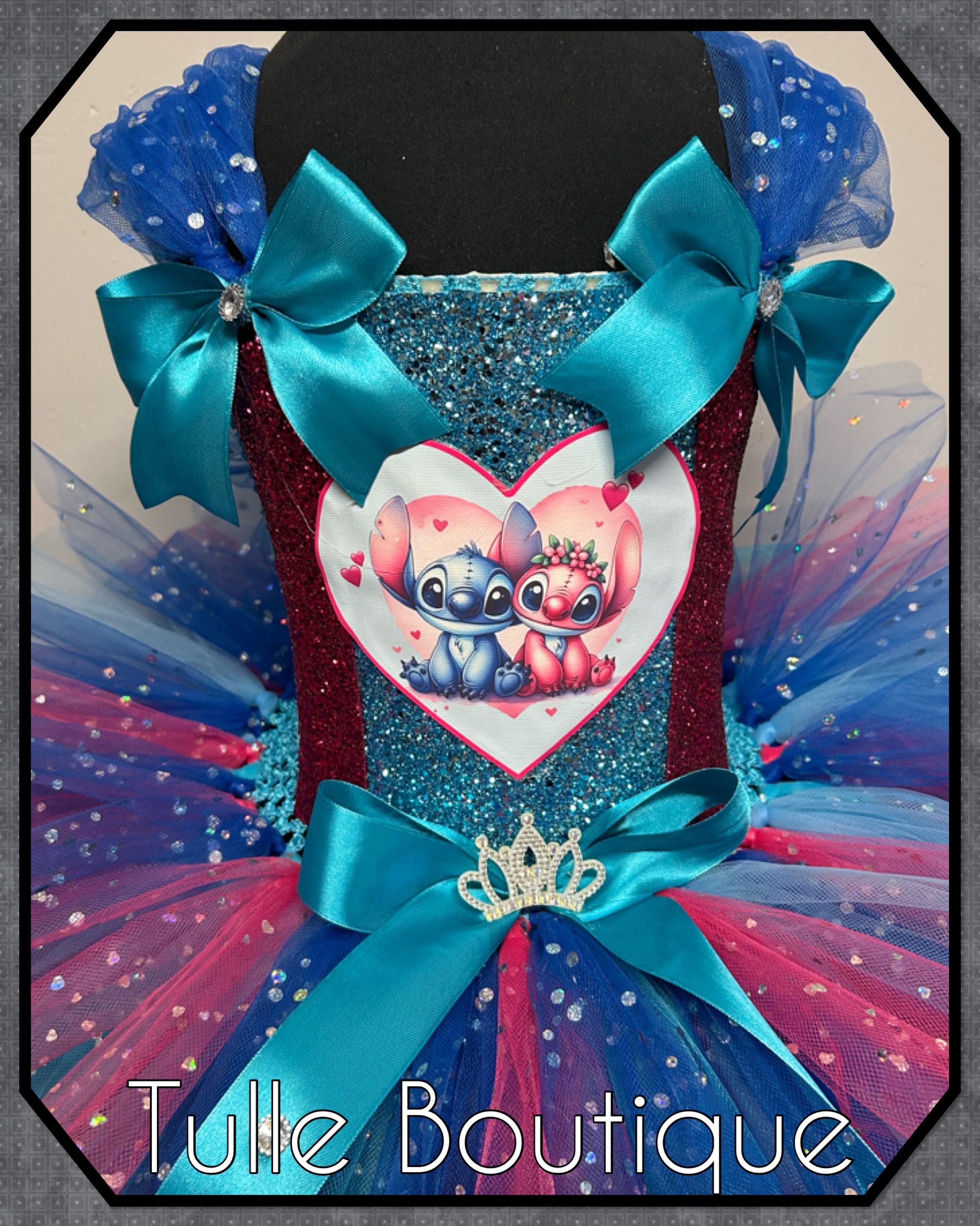 Girls toddlers Stitch and Angel tutu dress, ballgown, fancy dress costume