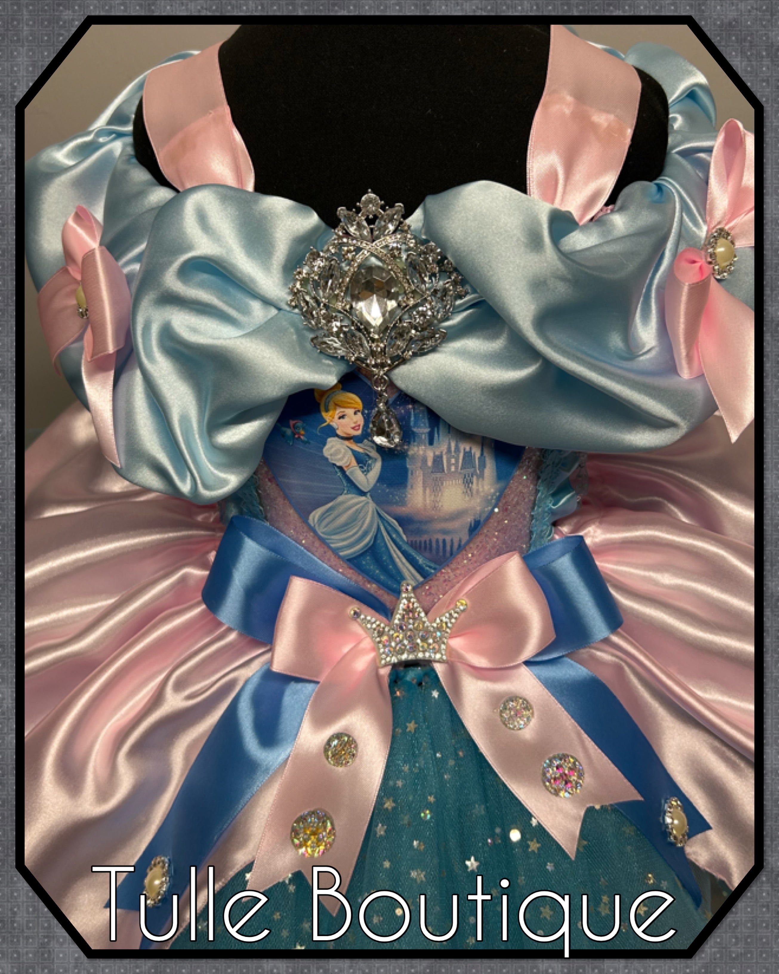 Girls toddlers Cinderella pink and blue Princess tutu dress, birthday ballgown, fancy dress costume