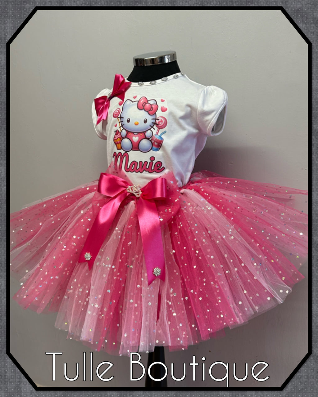 Girls toddlers Hello Kitty birthday tutu outfit fancy dress costume