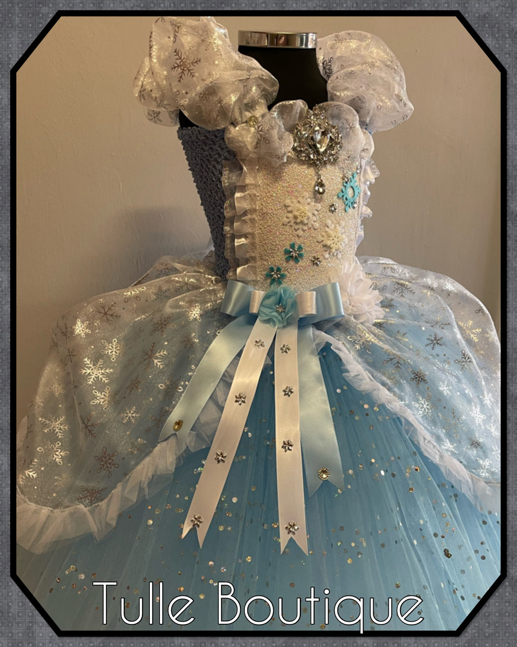 Girls toddlers Snowflake Princess ballgown, fancy dress costume full length
