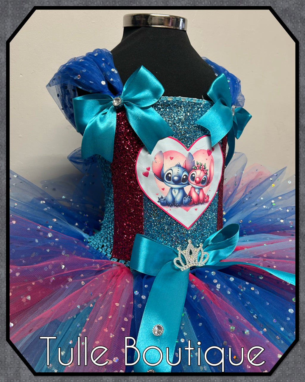 Girls toddlers Stitch and Angel tutu dress, ballgown, fancy dress costume
