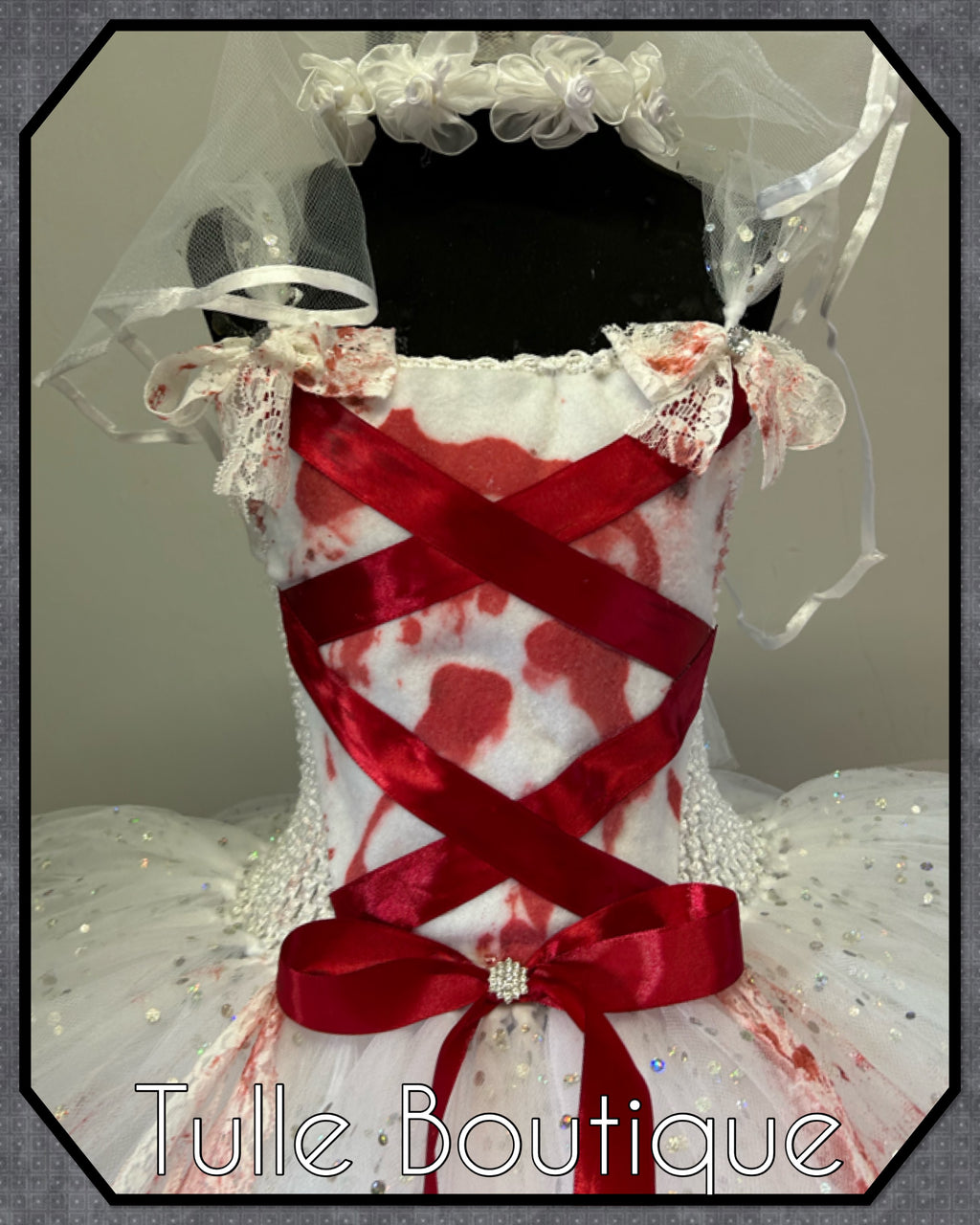 Girls toddlers zombie corpse bride tutu dress, ballgown, wedding fancy dress costume
