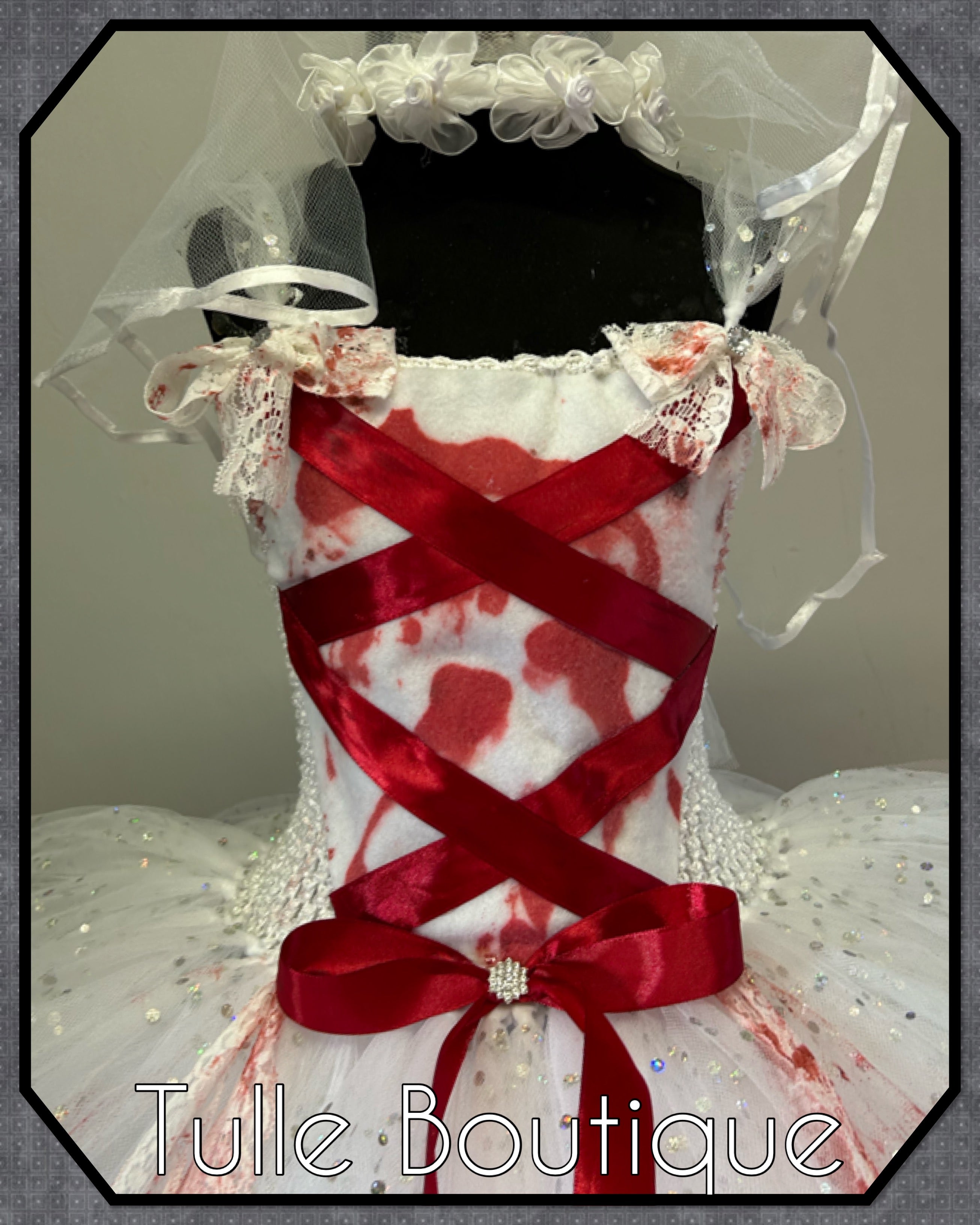 Girls toddlers zombie corpse bride tutu dress, ballgown, wedding fancy dress costume