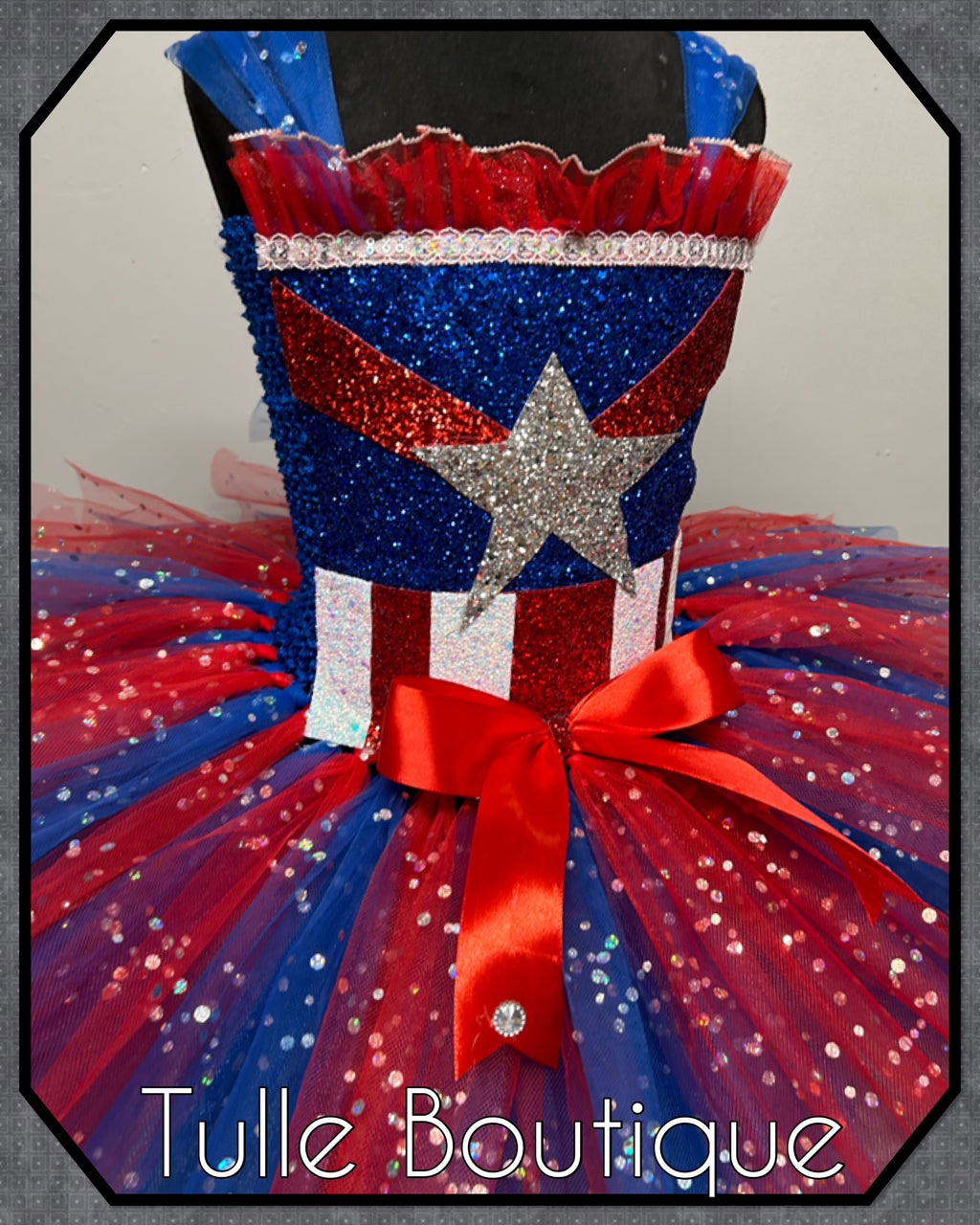 Girls toddlers Superhero Captain America tutu dress, ballgown, fancy dress costume