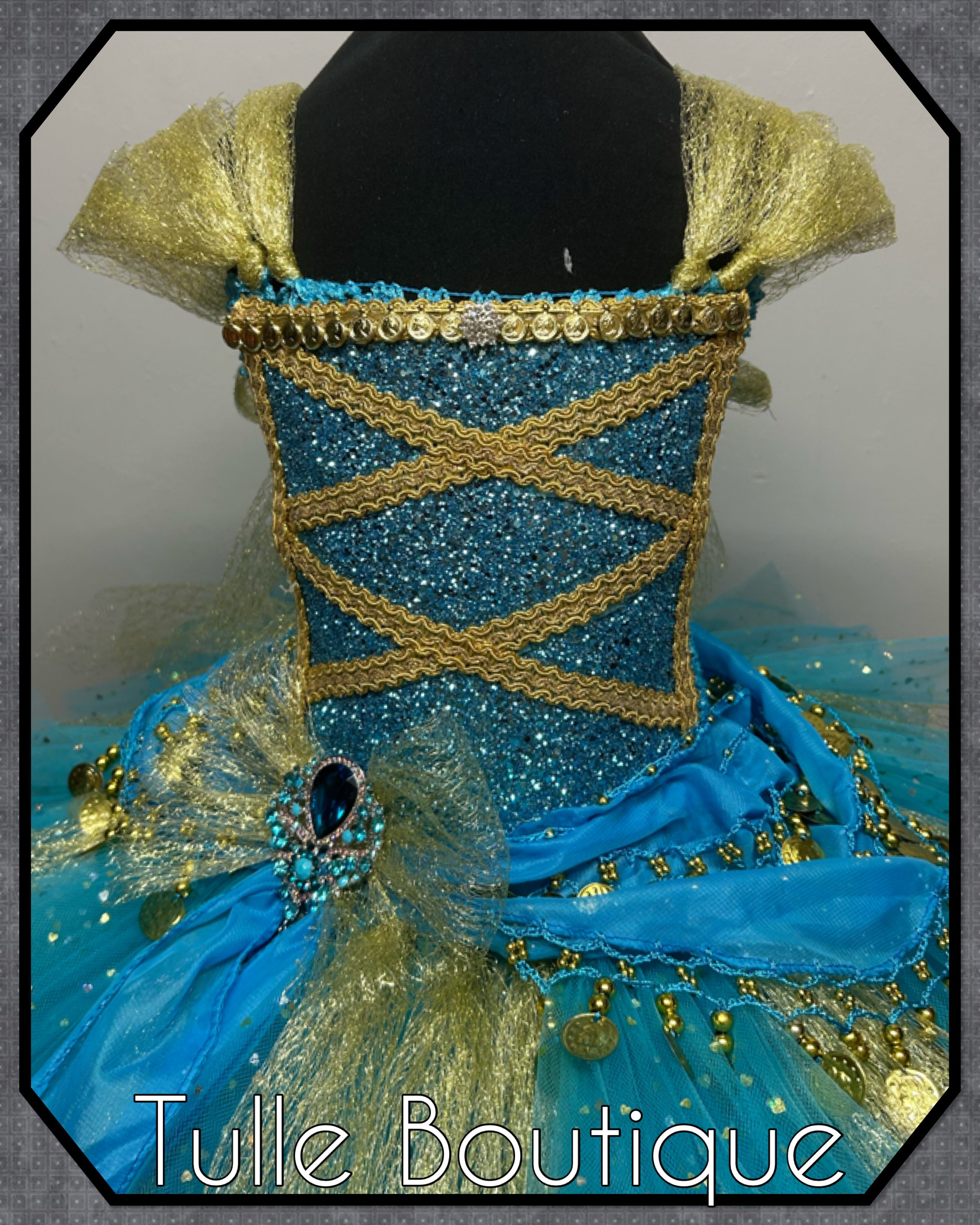 Girls toddlers Princess Jasmine tutu dress, Aladdin ballgown, fancy dress costume