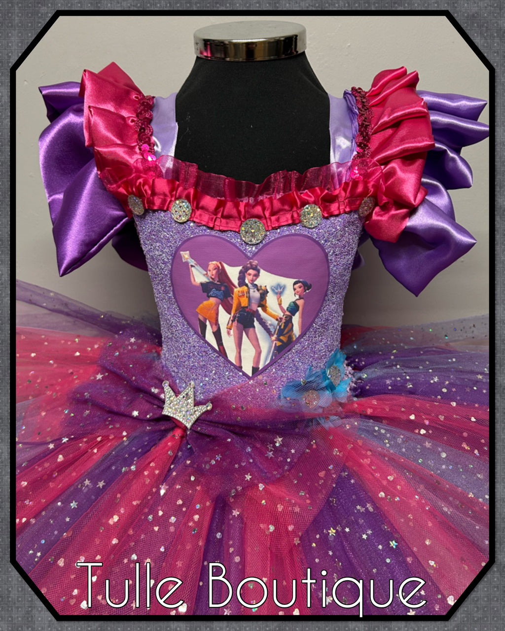 Girls toddlers Princess tutu dress, ballgown, Kpop Demon Hunters fancy dress costume